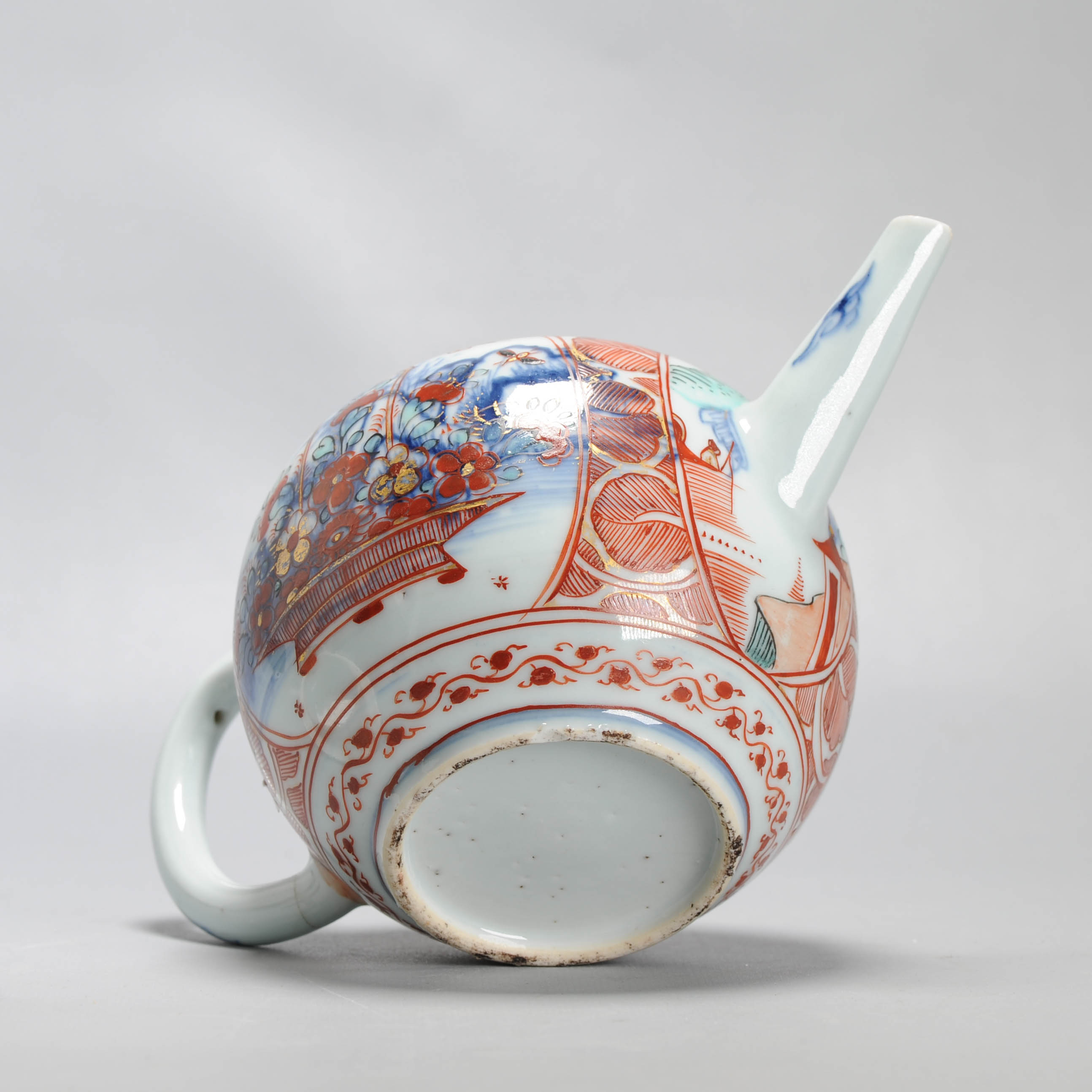 Large Antique Kangxi 18C Chinese Porcelain Teapot + Bowl Polychrome Figural - Image 14