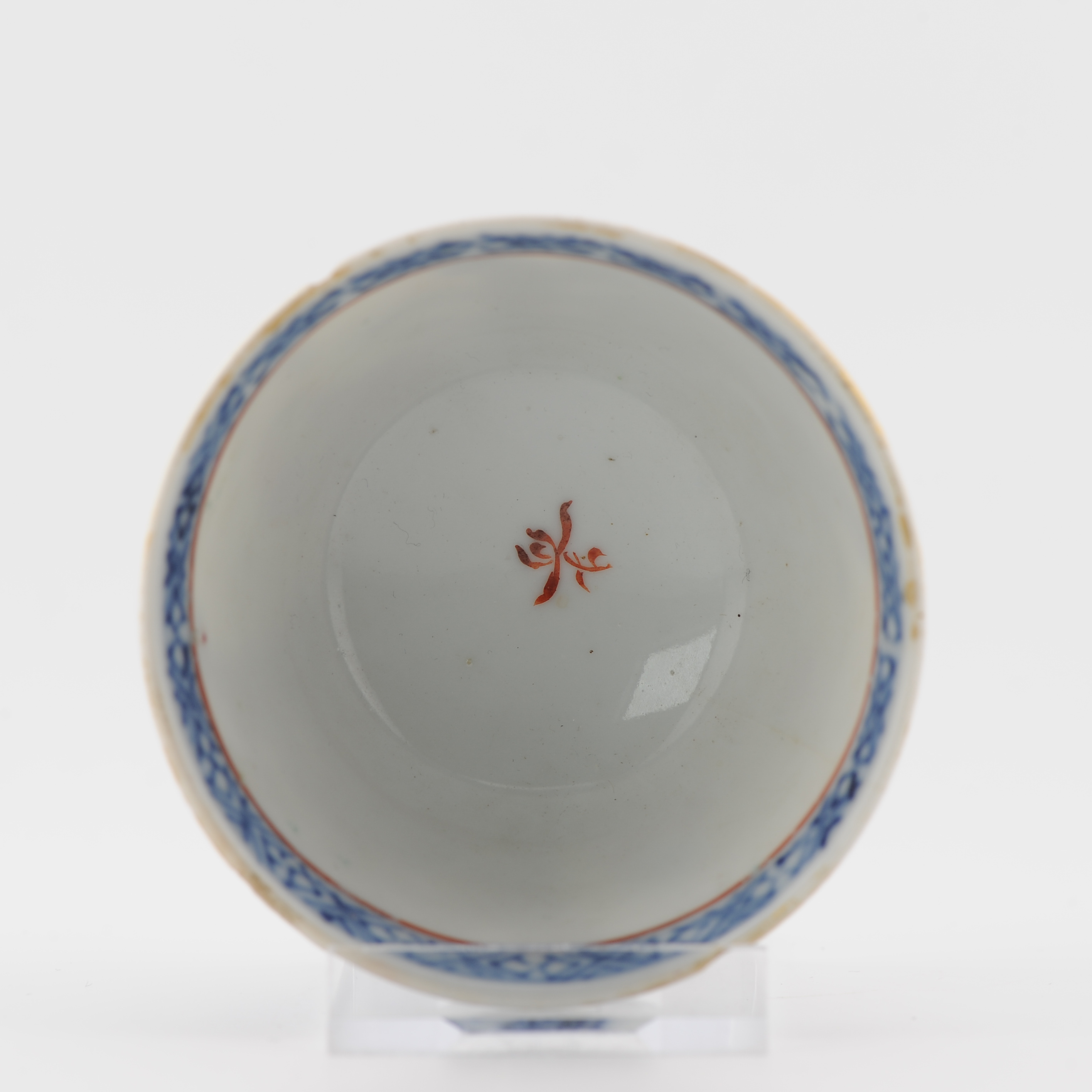 Rare Antique 1750 Chinese Porcelain Qianlong Mandarin Tea Bowl Blue and Fencai - Image 4