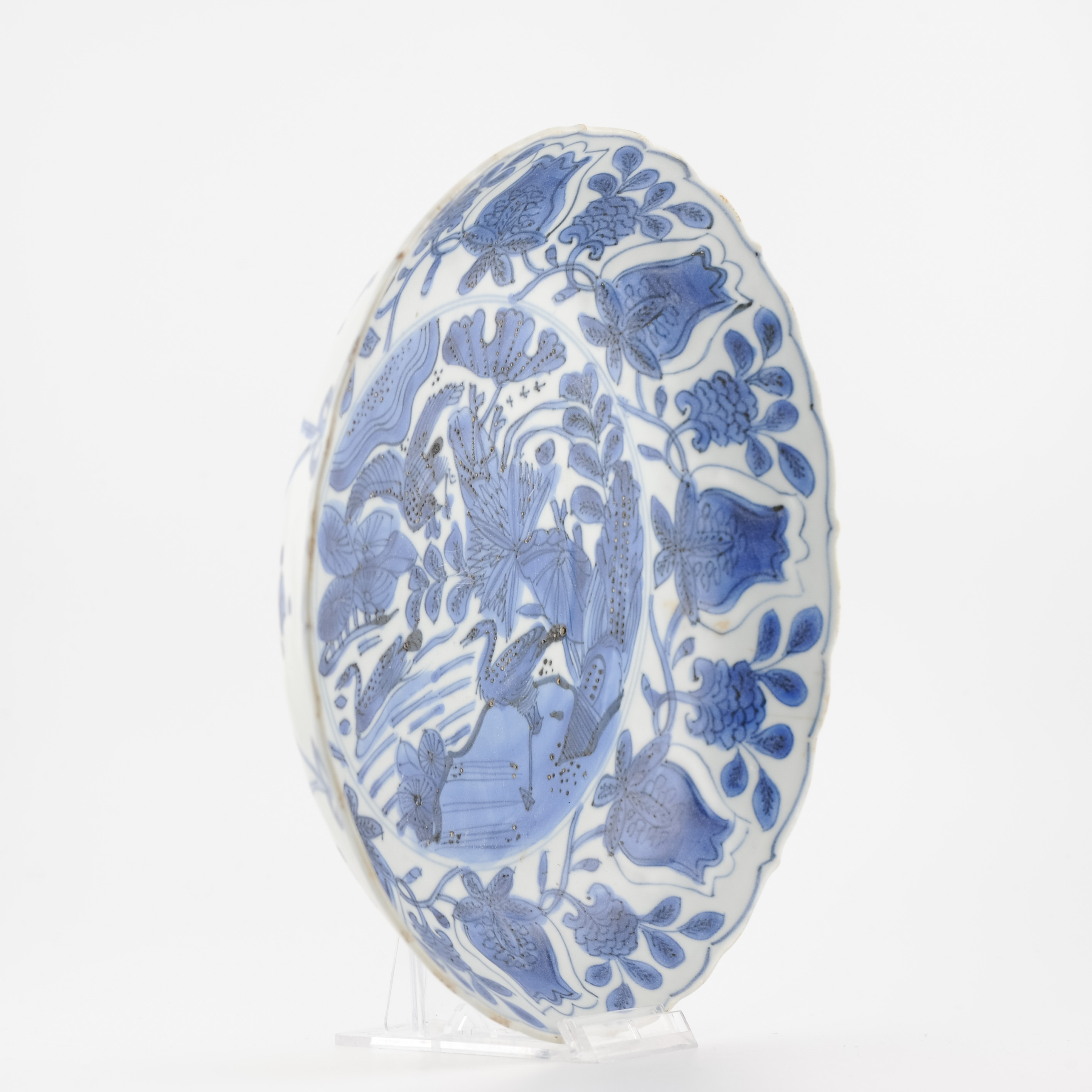 Antique Ming Wanli 1580-1610 Chinese Porcelain Kraak Plate Ducks Fruits - Image 5