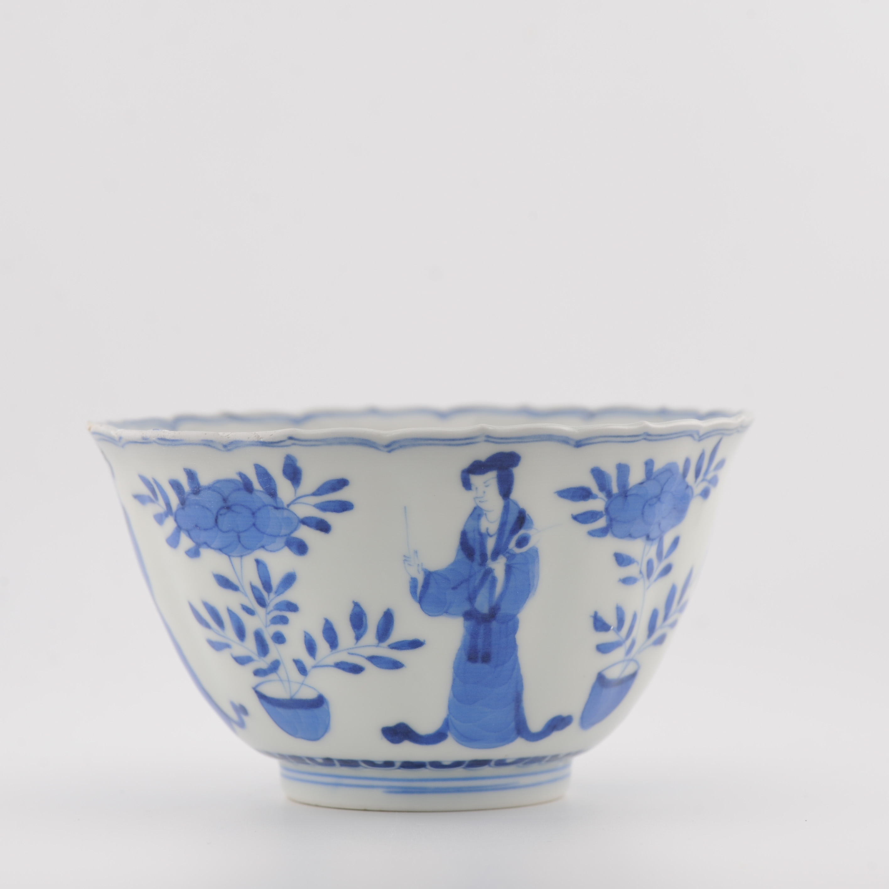 Antique Edo/Meiji Period 19th c Japanese Porcelain Bowl Kangxi Revival - Image 6