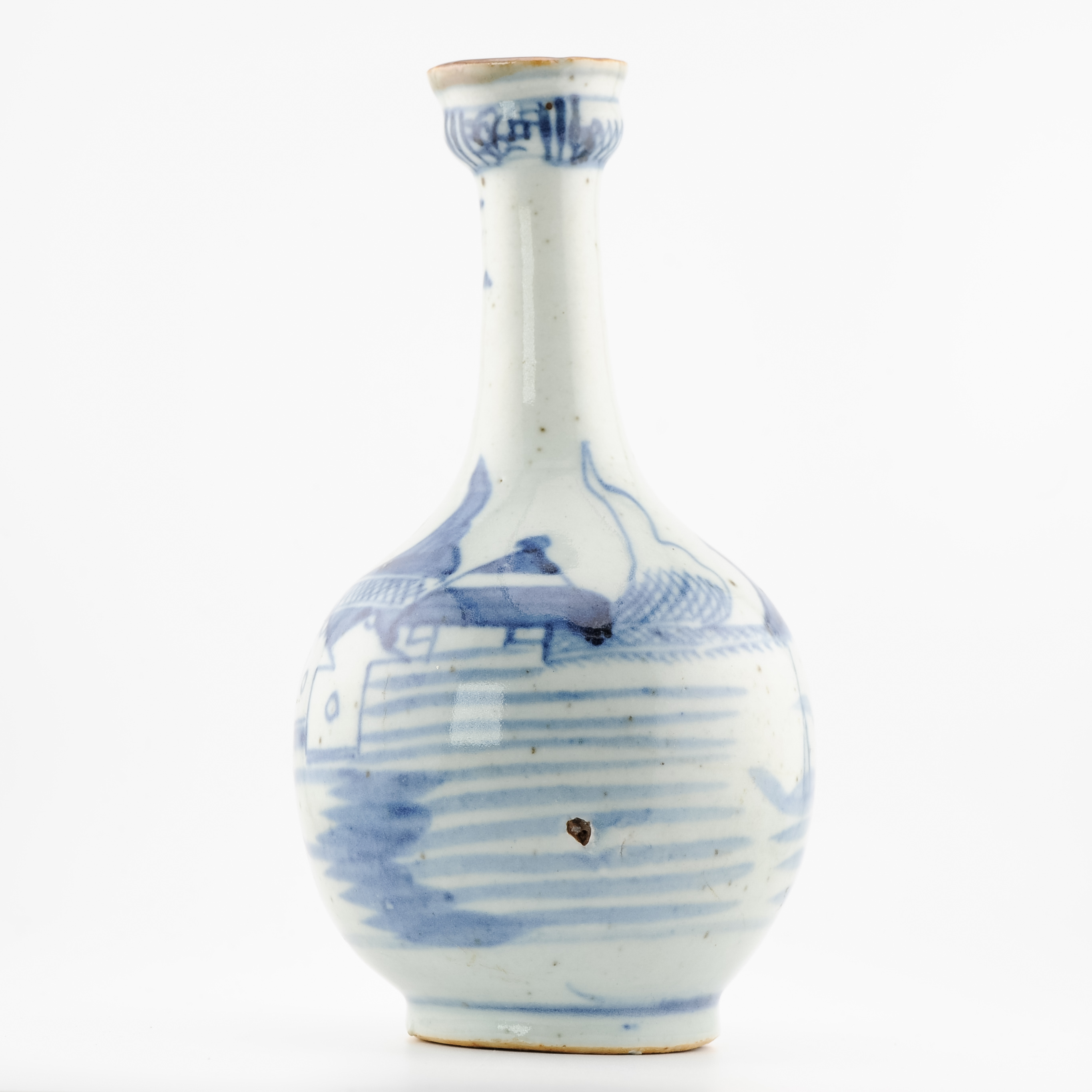 Antique 19C Chinese Porcelain Blue and white Vase Landscape Fishermen Boats - Image 14
