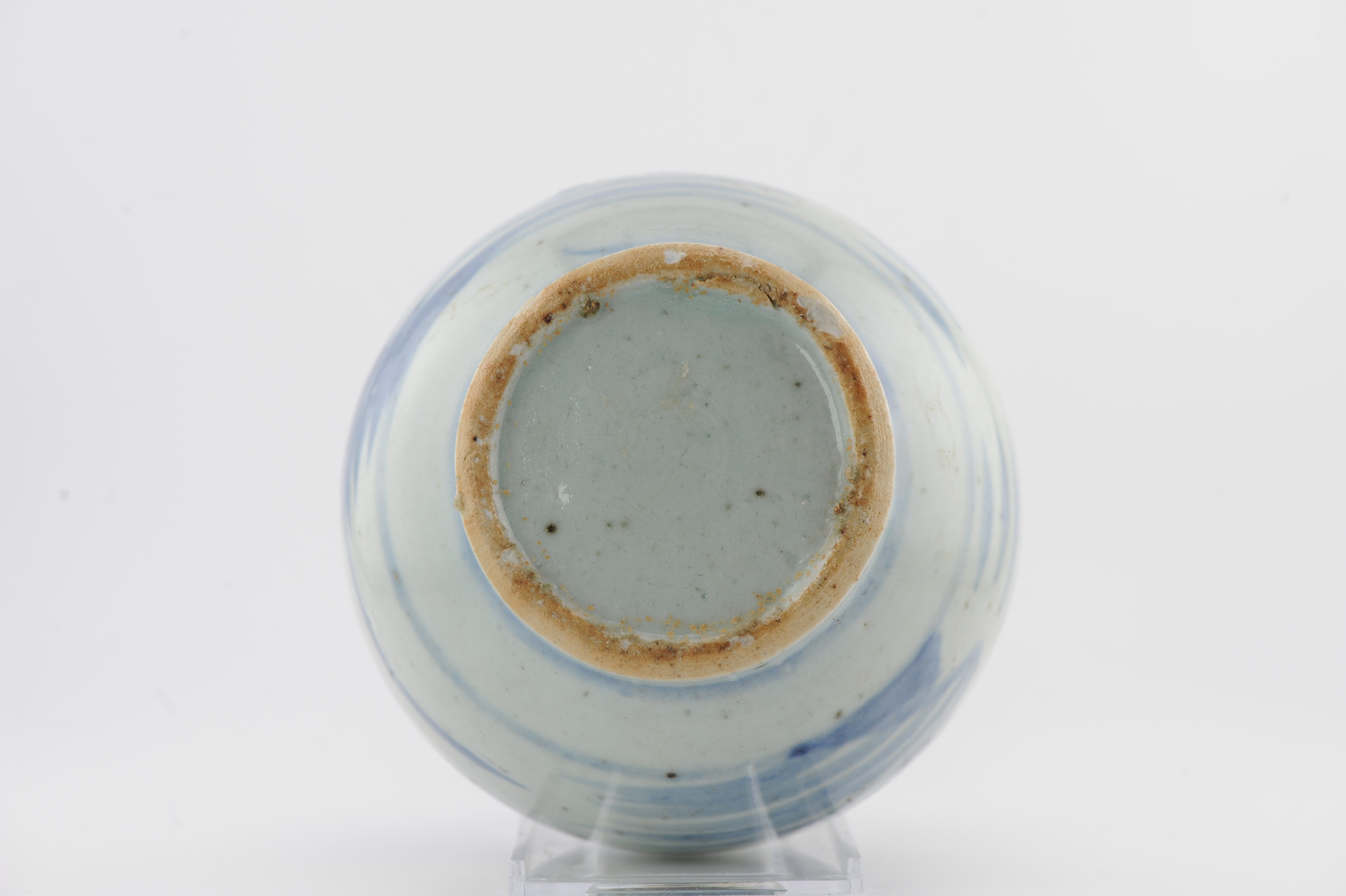Antique 19C Chinese Porcelain Blue and white Vase Landscape Fishermen Boats - Image 2