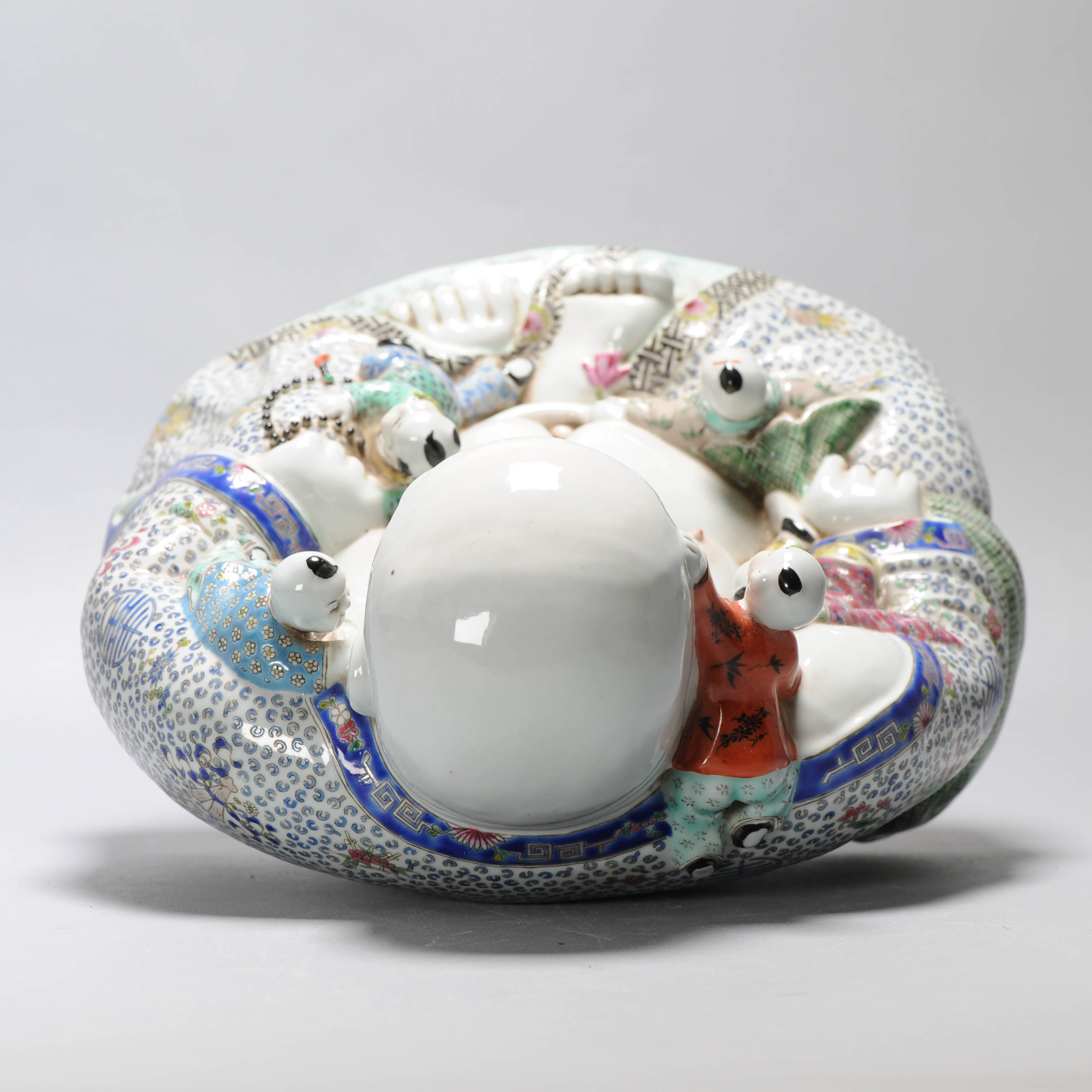 Antique Republic Period 1912-1949 Chinese Porcelain Laughing Buddha - Image 6