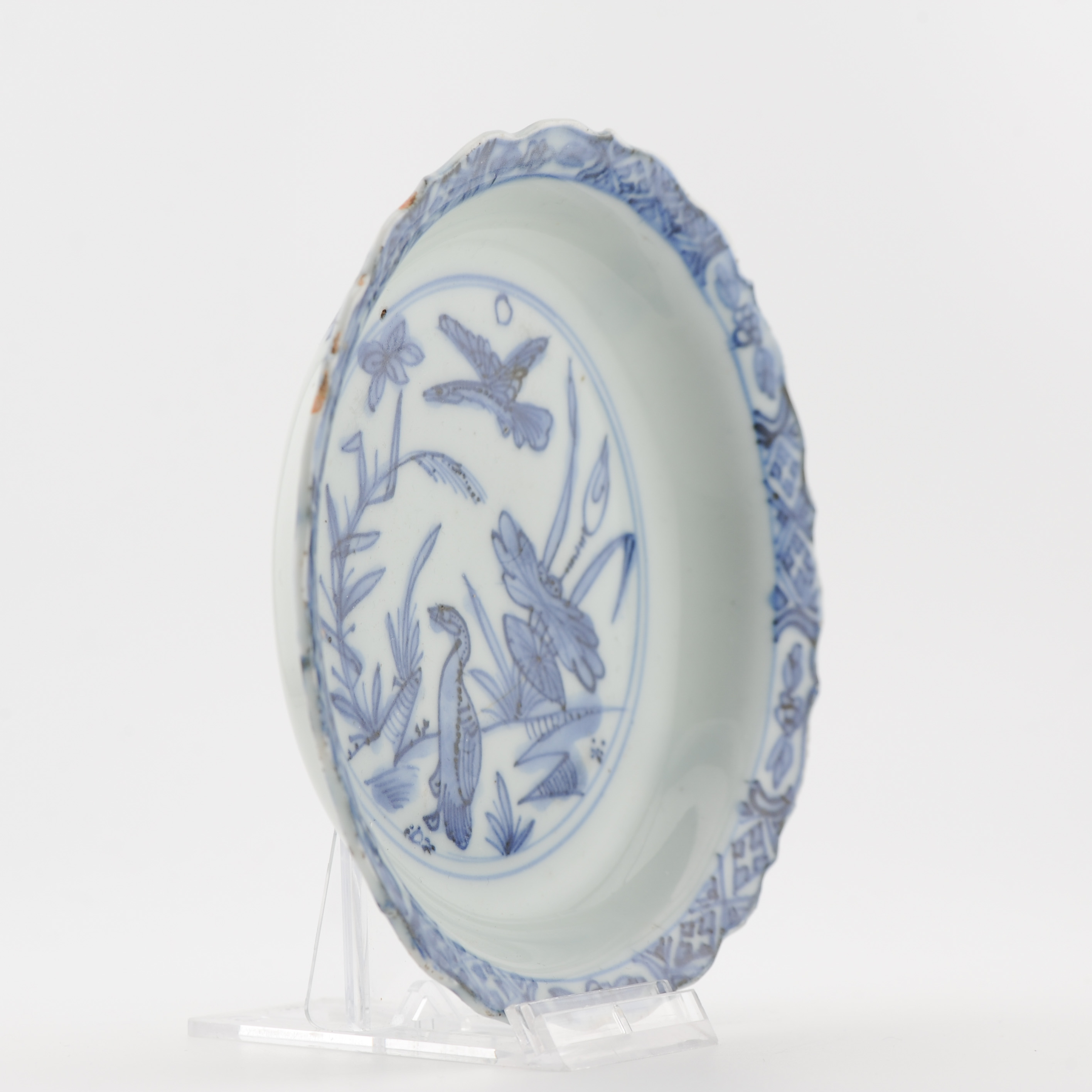 14CM Antique 16C Ming Jiajing Period Dish Chinese Porcelain Duck Pond - Image 4