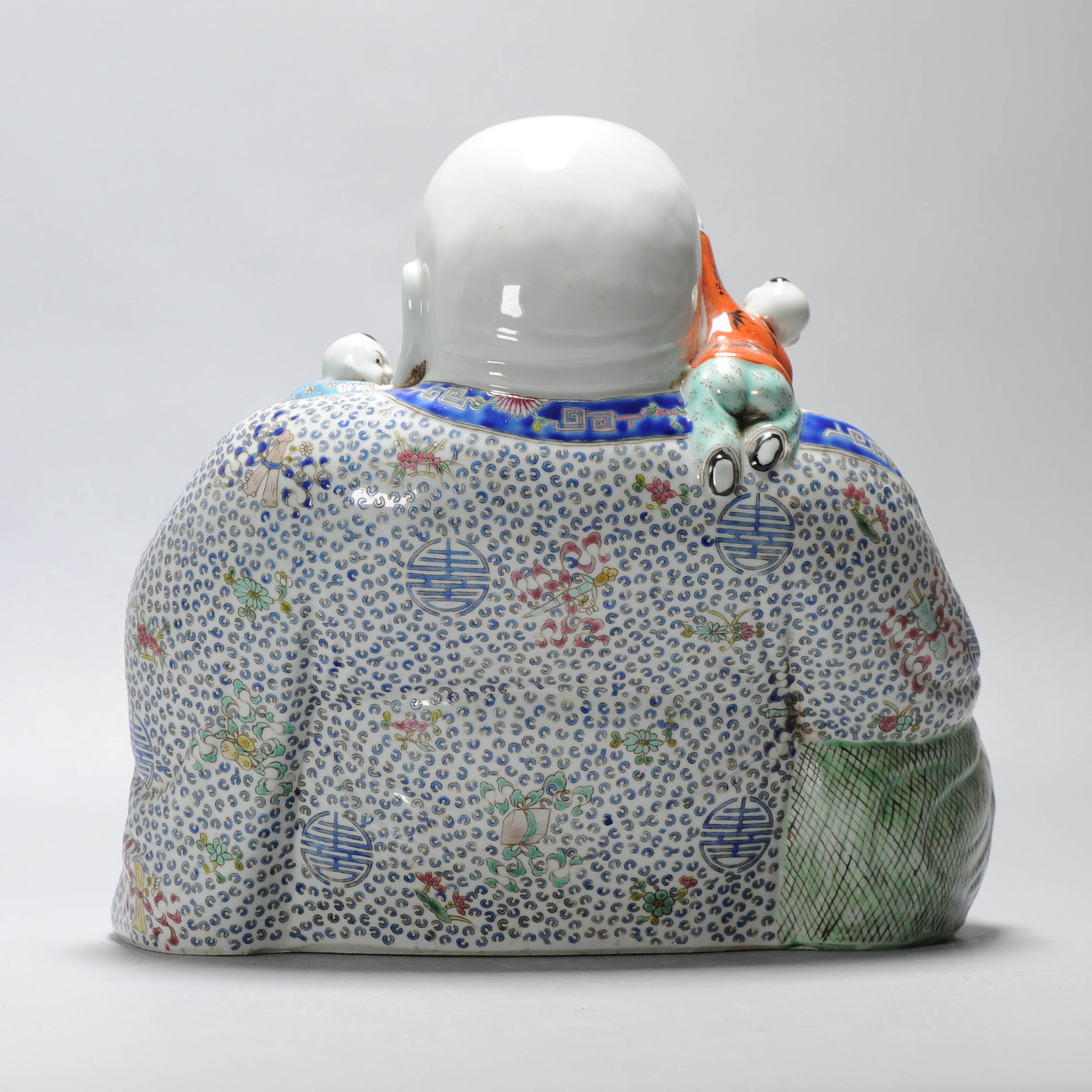 Antique Republic Period 1912-1949 Chinese Porcelain Laughing Buddha - Image 11