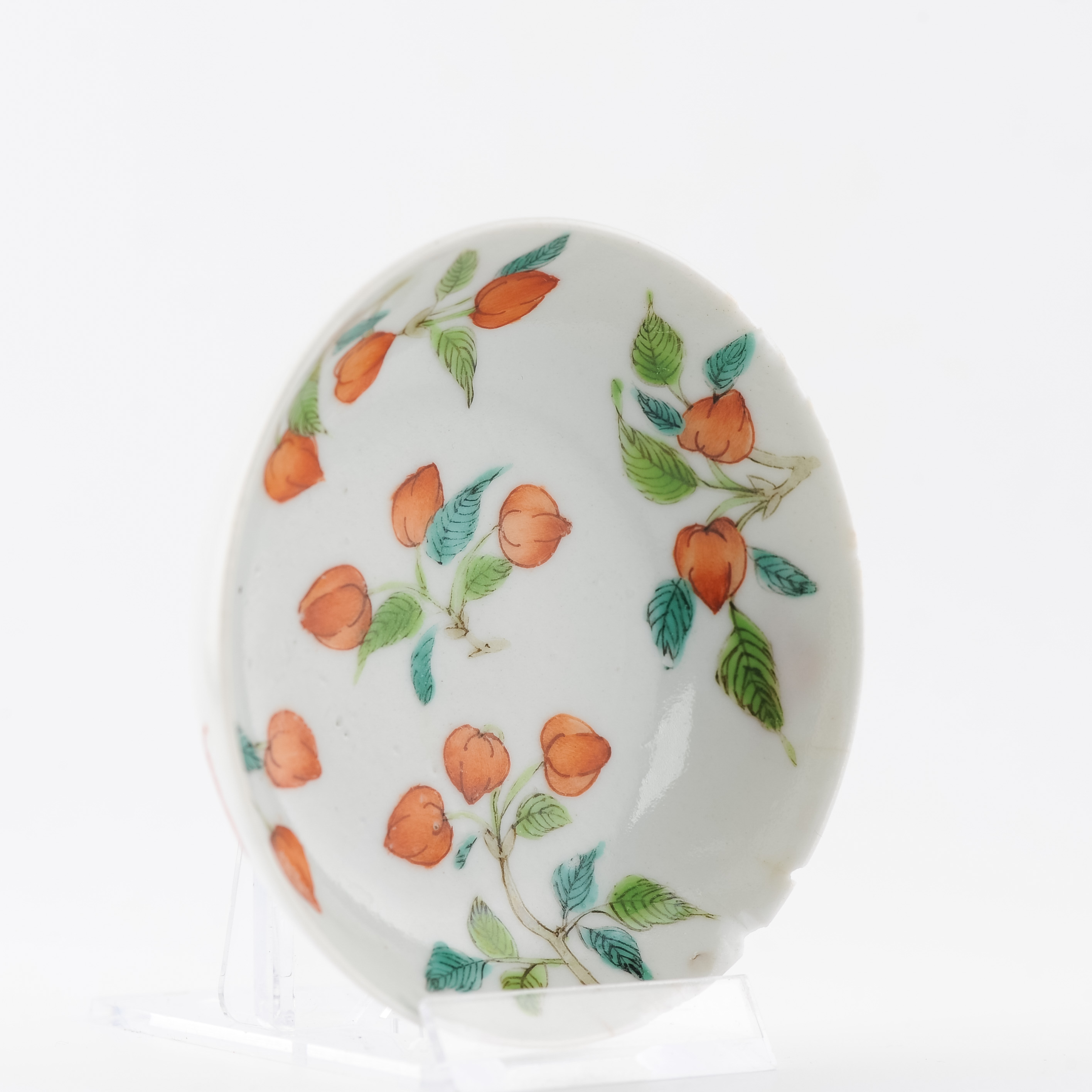 Antique Chinese Plate Qing Dynasty 19th Jiaqing Mark and Period Fruits - Image 9