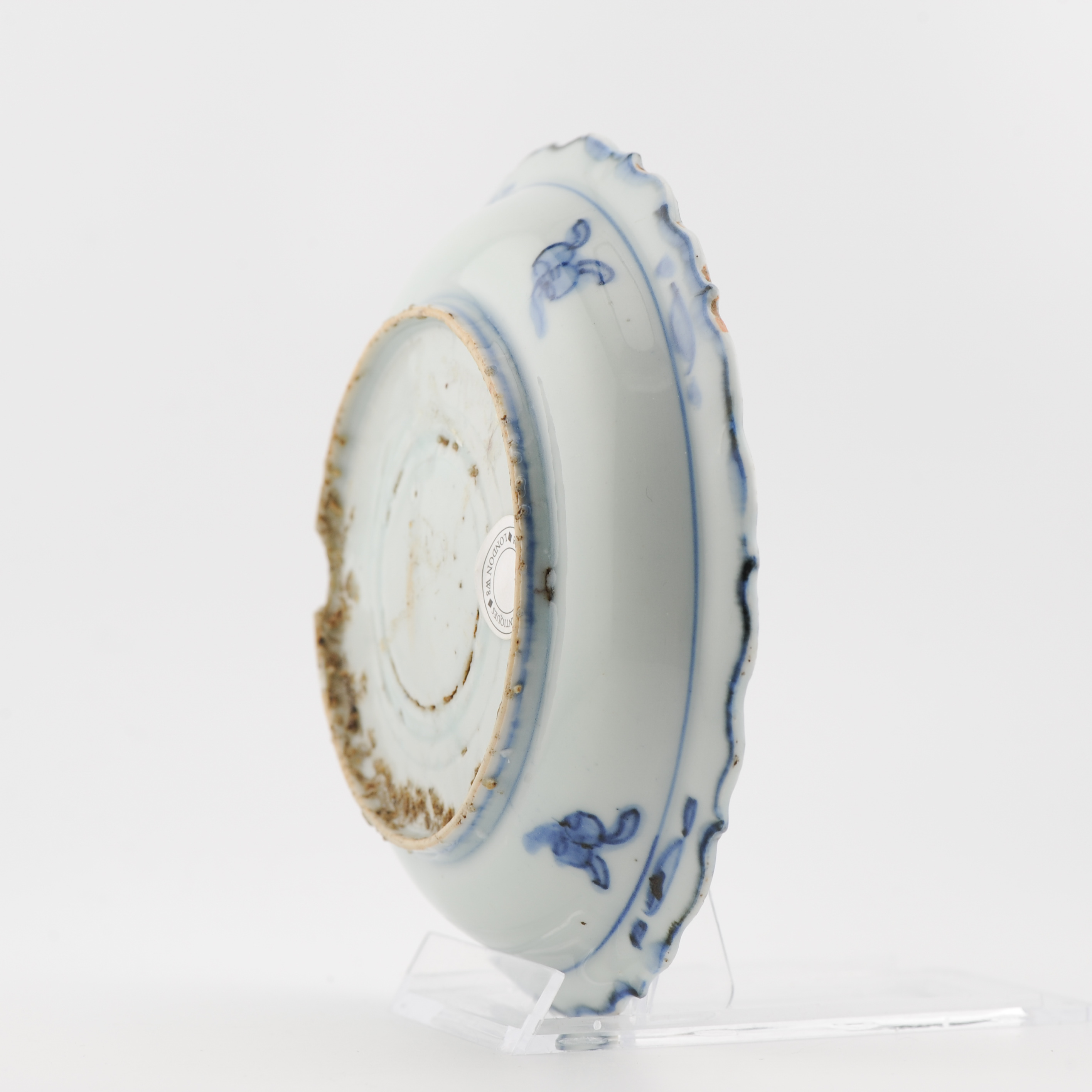 14CM Antique 16C Ming Jiajing Period Dish Chinese Porcelain Duck Pond - Image 6
