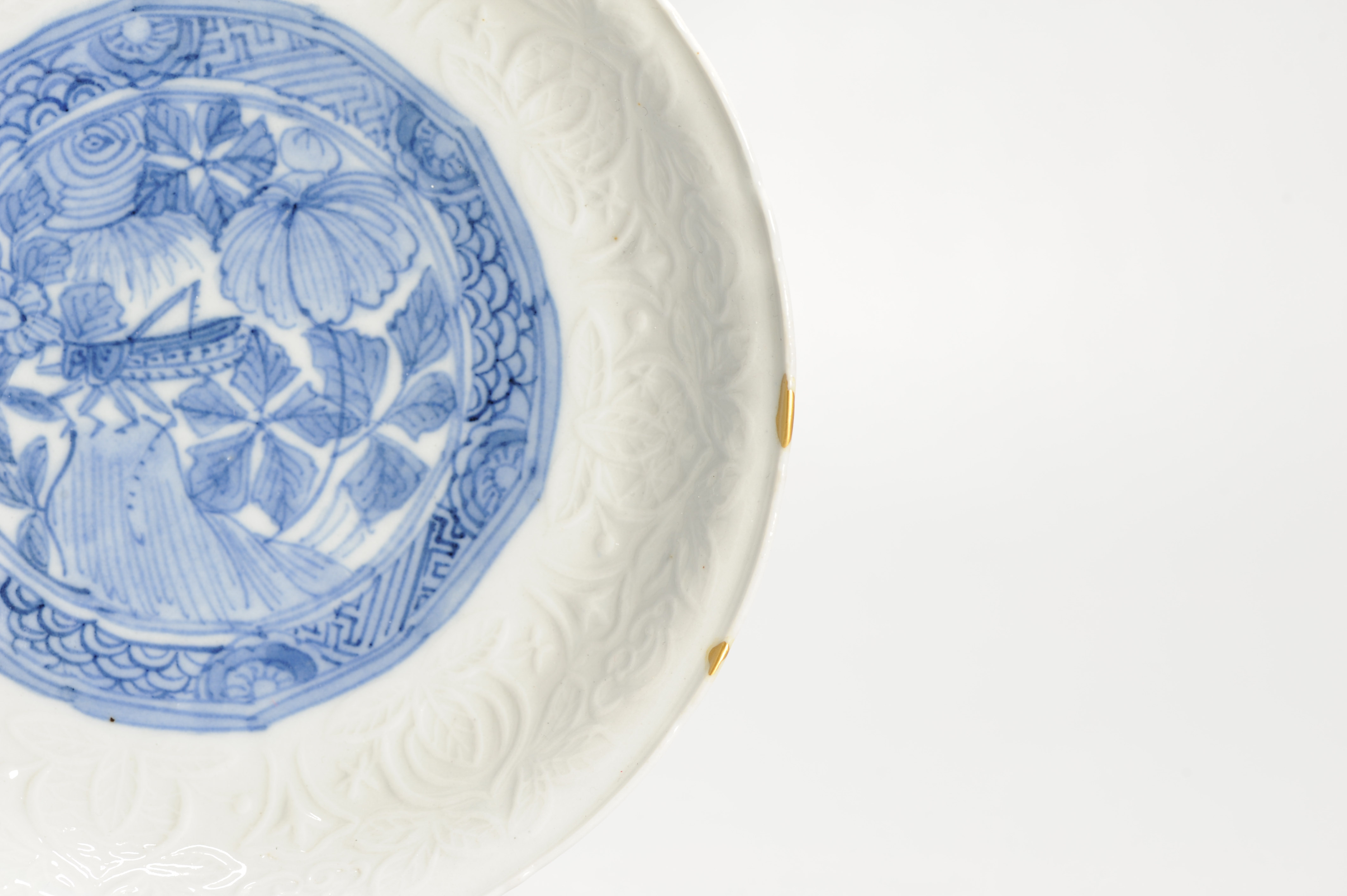 Antique Wanli Pre 1600 Ming Chinese Porcelain Kraak Dish with Relief - Image 15