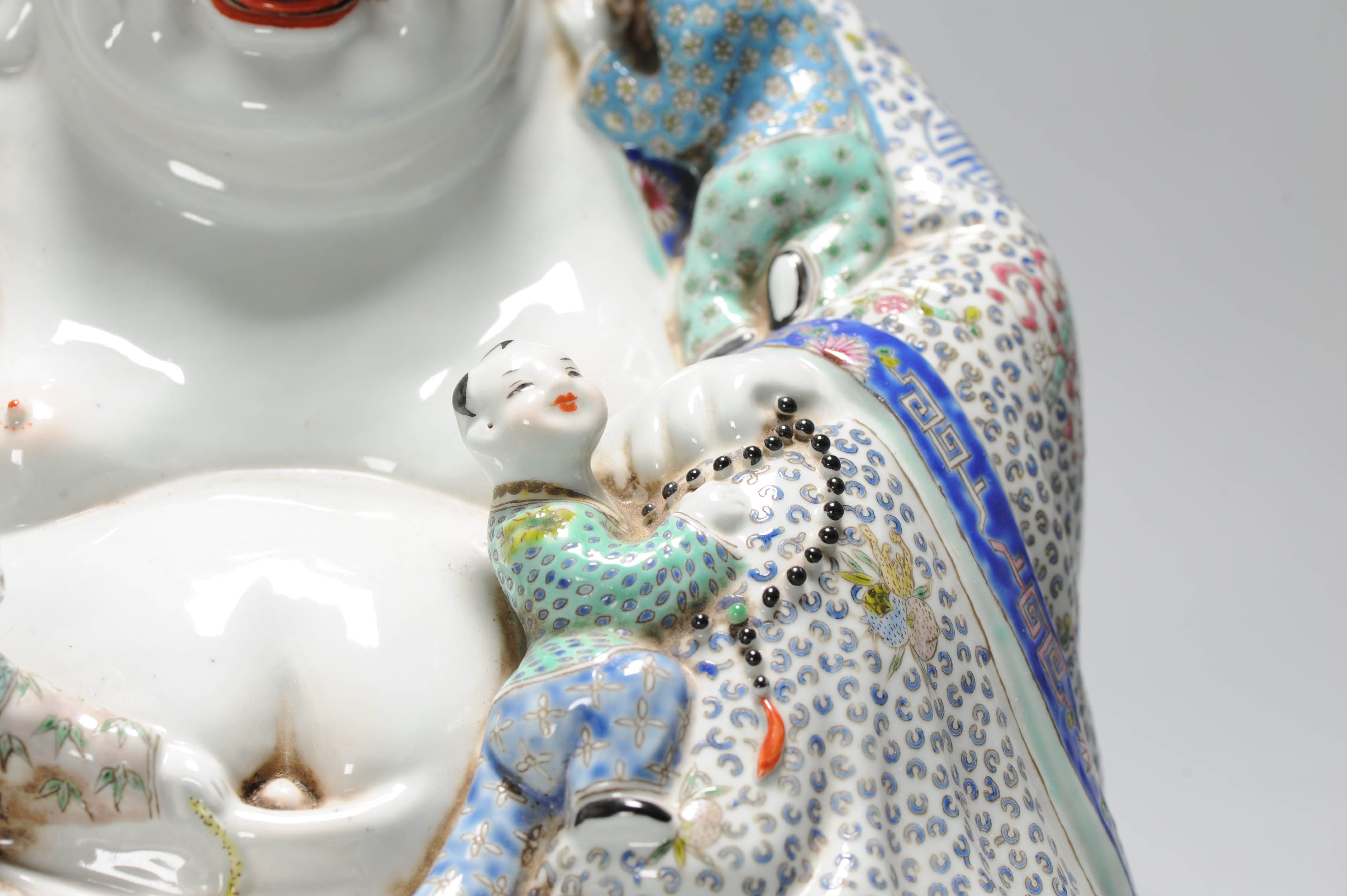 Antique Republic Period 1912-1949 Chinese Porcelain Laughing Buddha - Image 3