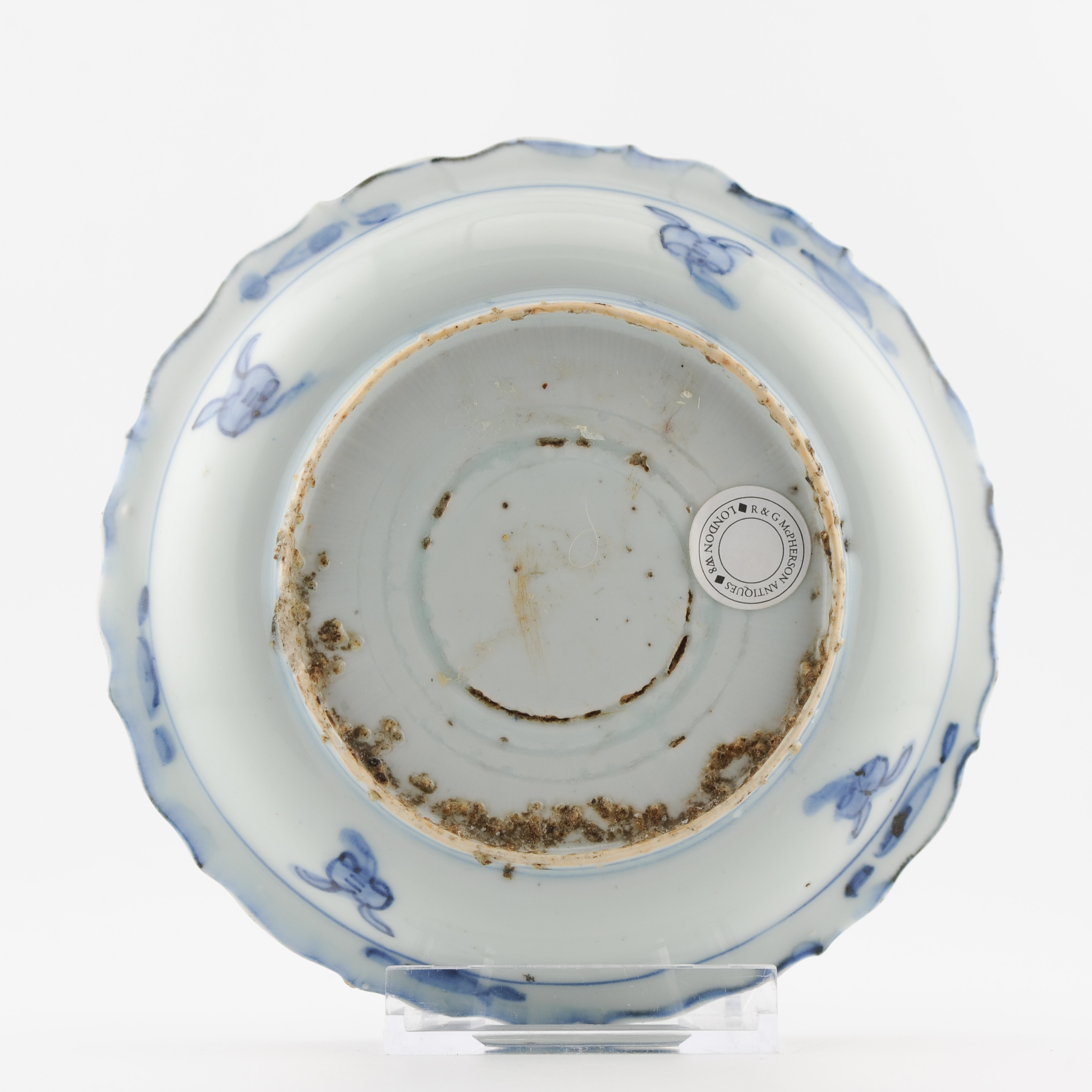 14CM Antique 16C Ming Jiajing Period Dish Chinese Porcelain Duck Pond - Image 8