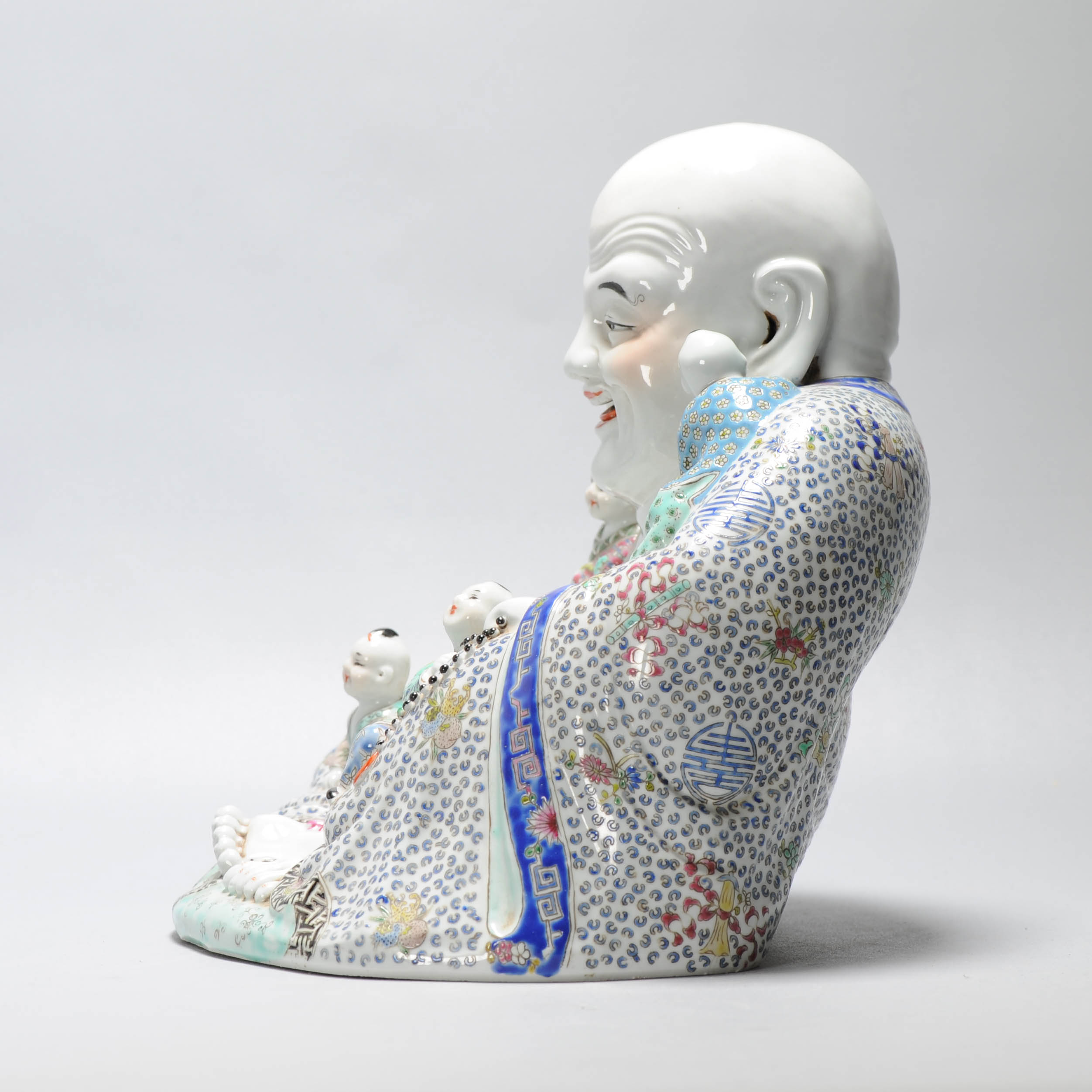 Antique Republic Period 1912-1949 Chinese Porcelain Laughing Buddha - Image 10