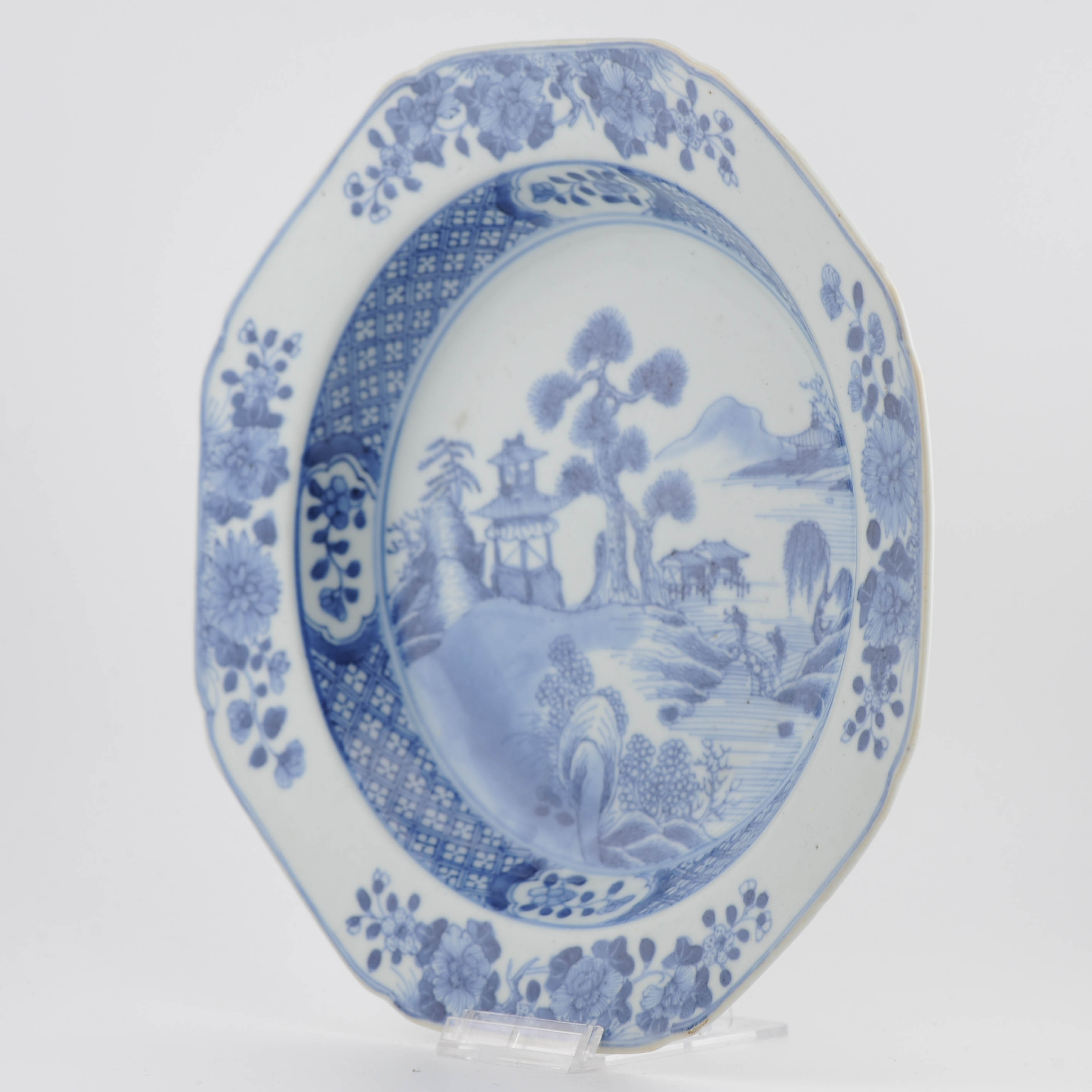 Antique 18th C Chinese Taste Porcelain Dish Yongzheng/Qianlong Flowers - Image 12