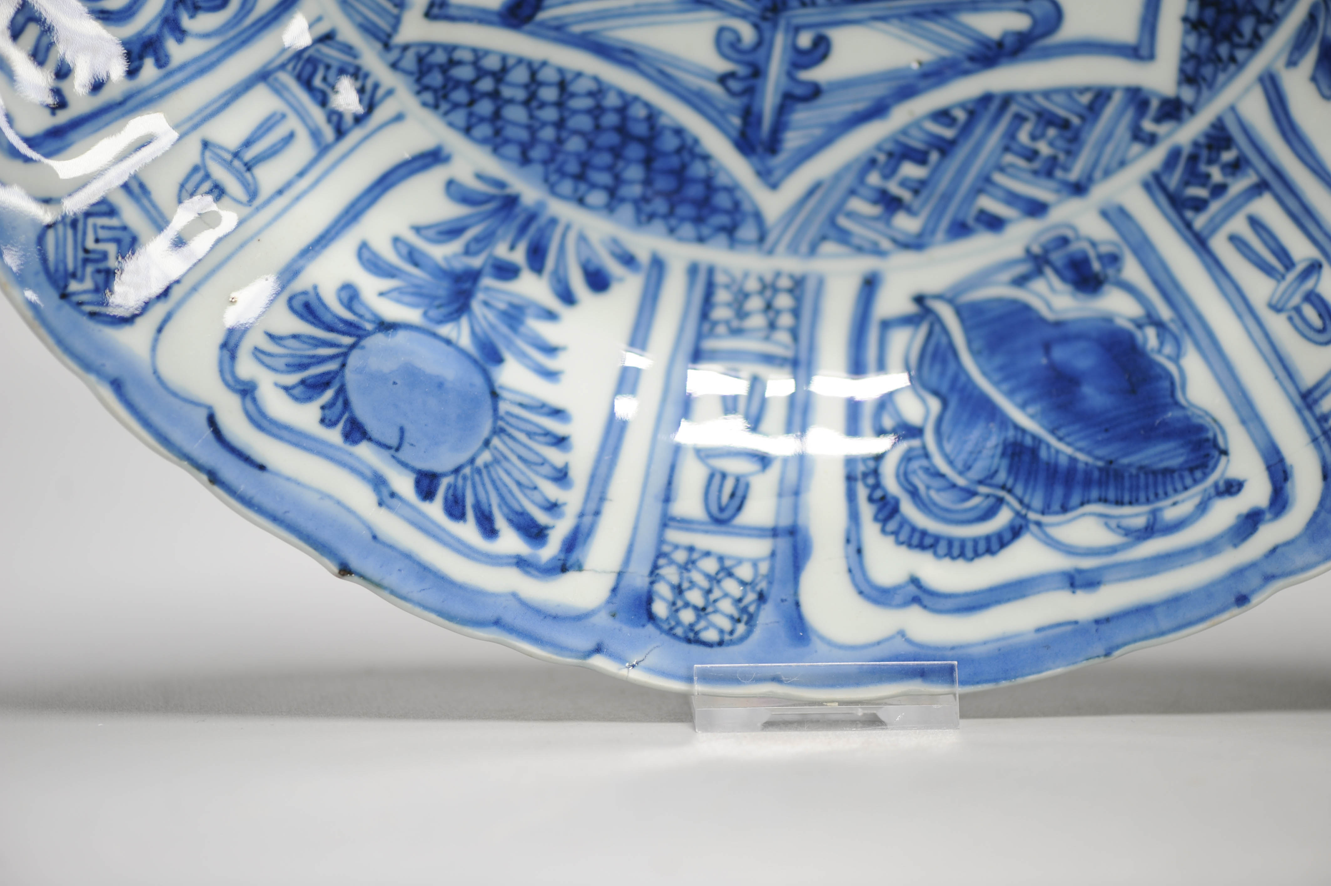 31.2 CM Wanli Antique Ming Chinese Porcelain Kraak FLOWER BASKET Plate - Image 3