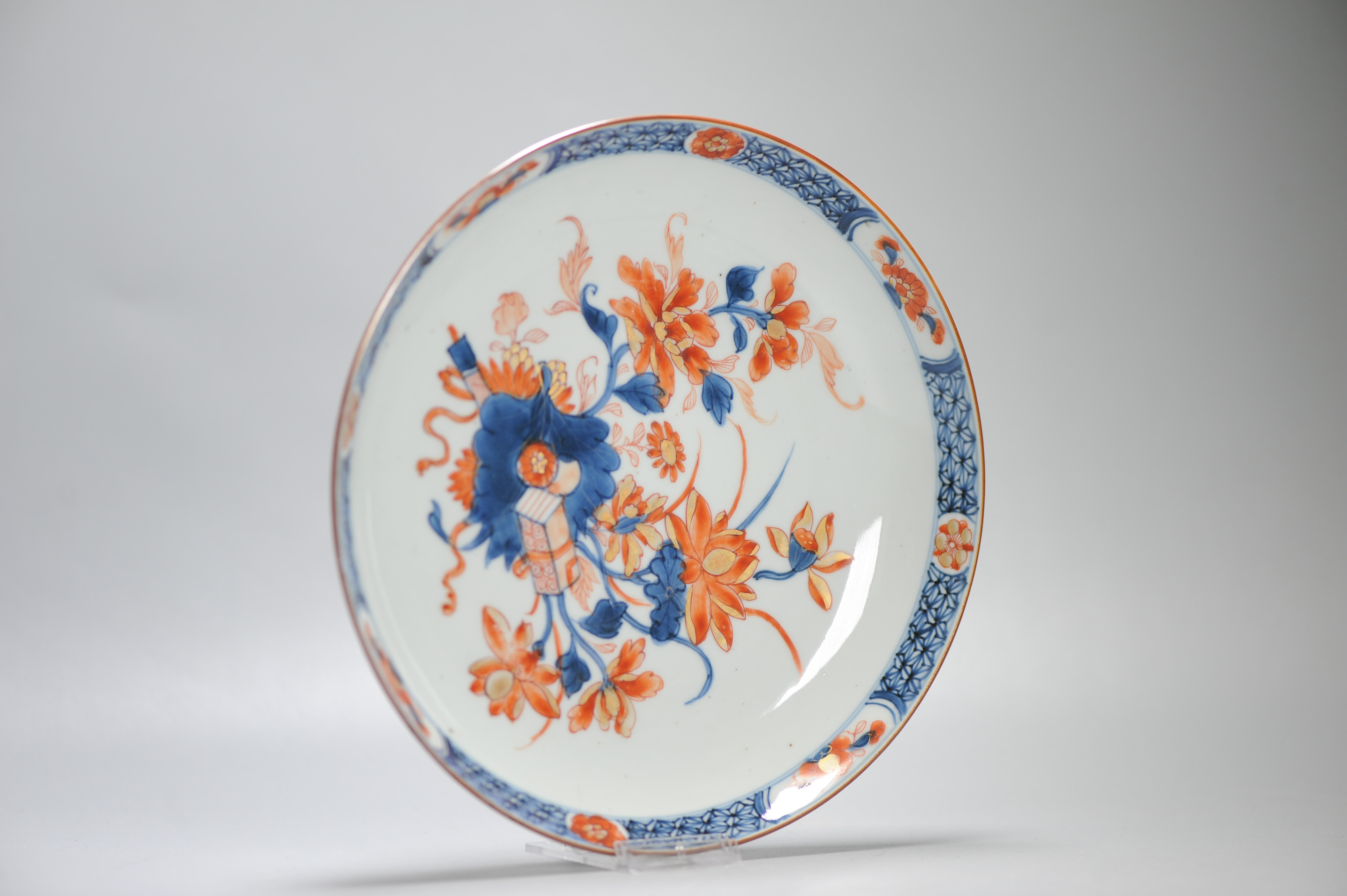 Perfect Antique 18C Antique Kangxi Yongzheng Chinese Porcelain Imari Plate - Image 2