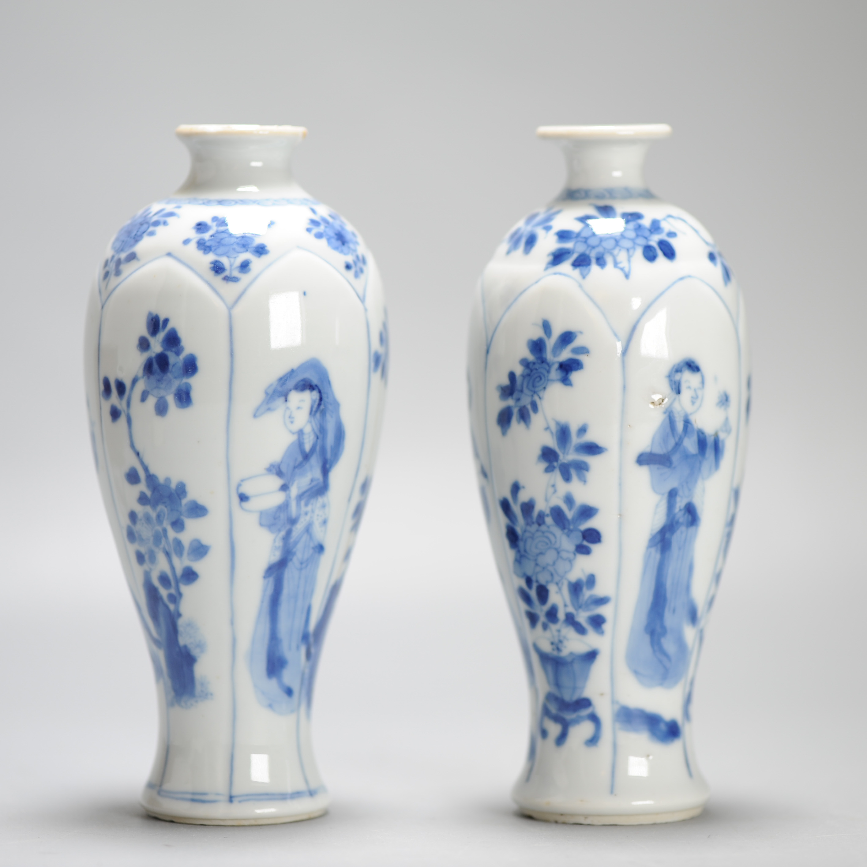 Antique Chinese Porcelain Vases With Figural Scene Kangxi Period YU Mark - Image 7