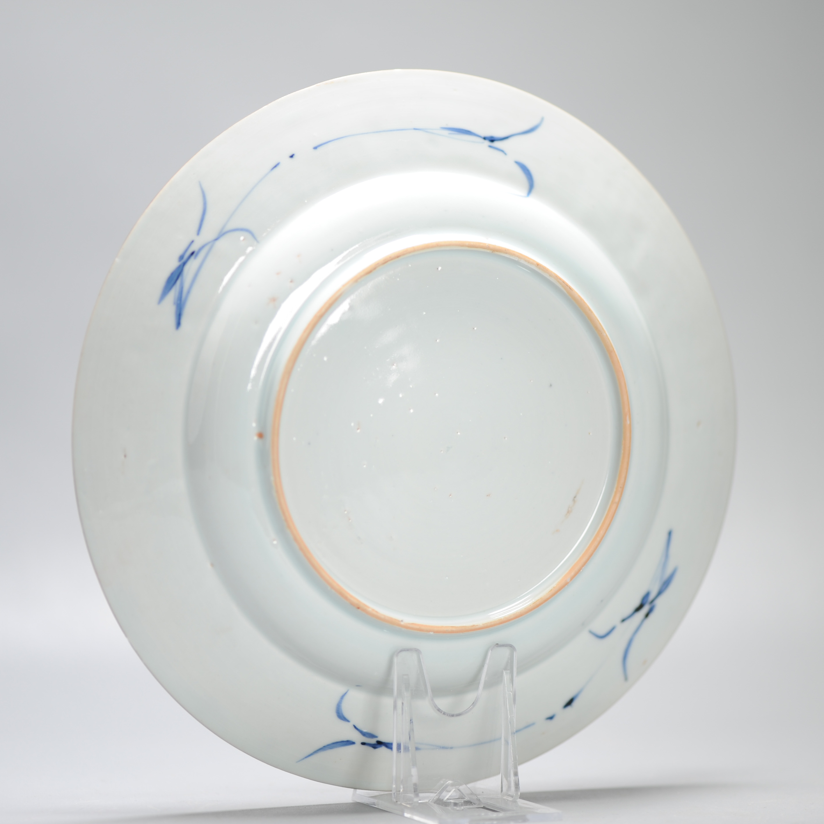 Lovely Antique 18C Imari Dish Qing Chinese Porcelain Lady on Swing Kangxi - Image 7