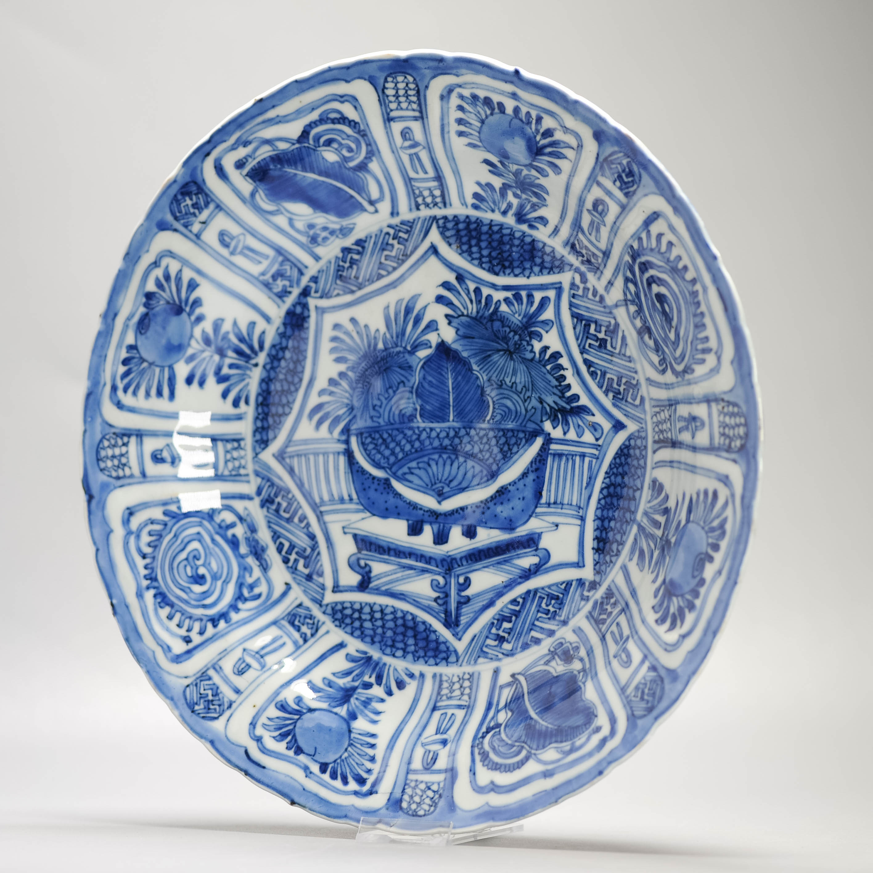 31.2 CM Wanli Antique Ming Chinese Porcelain Kraak FLOWER BASKET Plate - Image 14