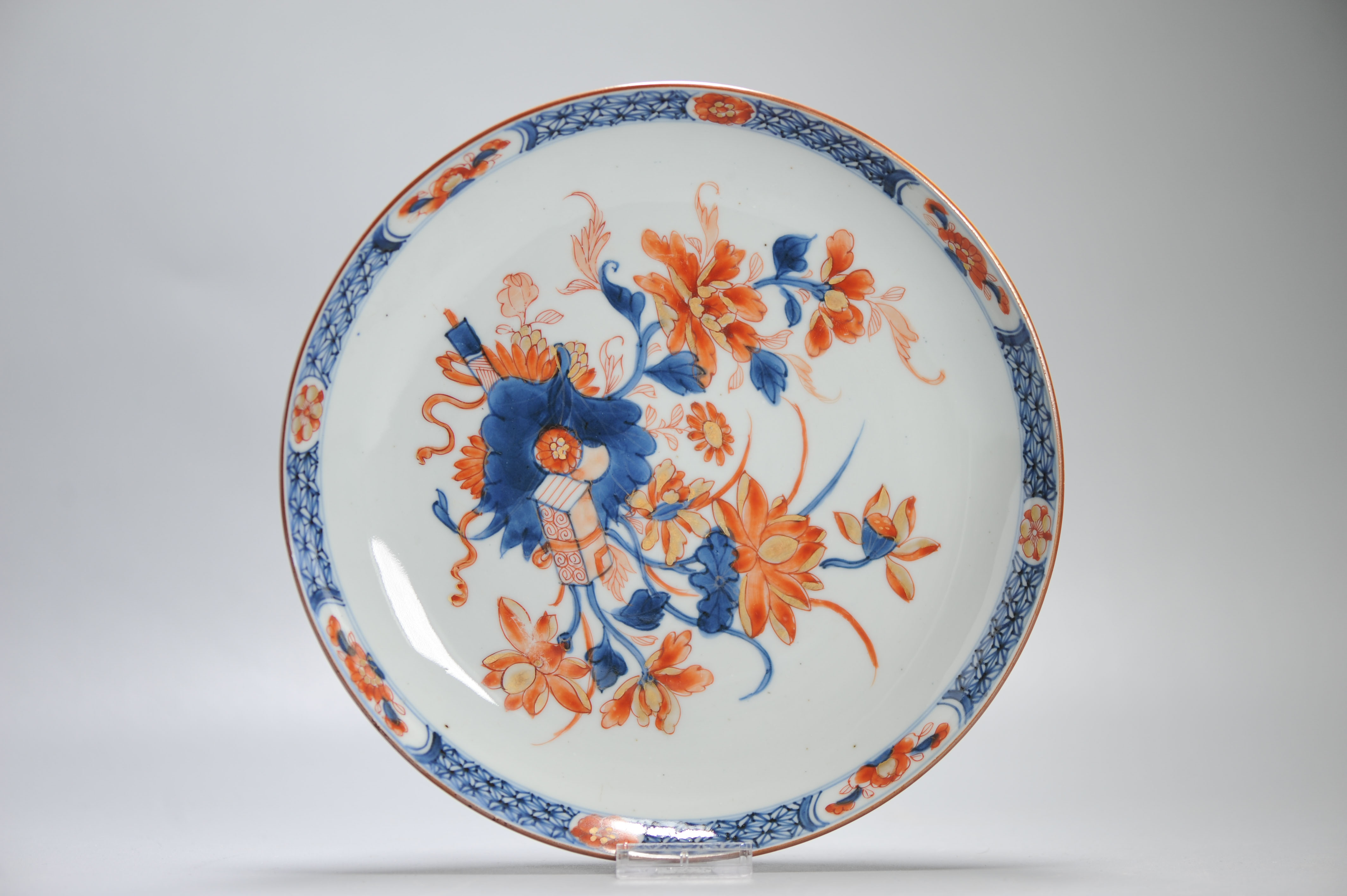 Perfect Antique 18C Antique Kangxi Yongzheng Chinese Porcelain Imari Plate - Image 24
