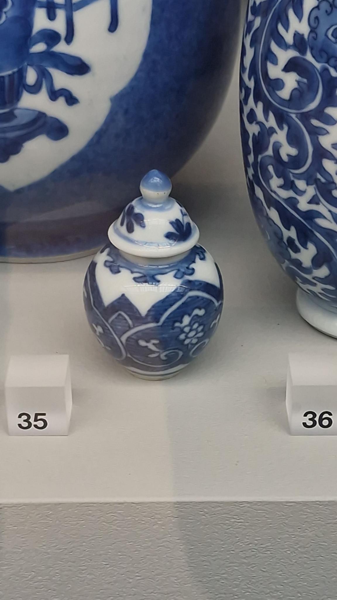 Antique Doll House Miniature Kangxi Period Chinese Porcelain Lidded Jar
