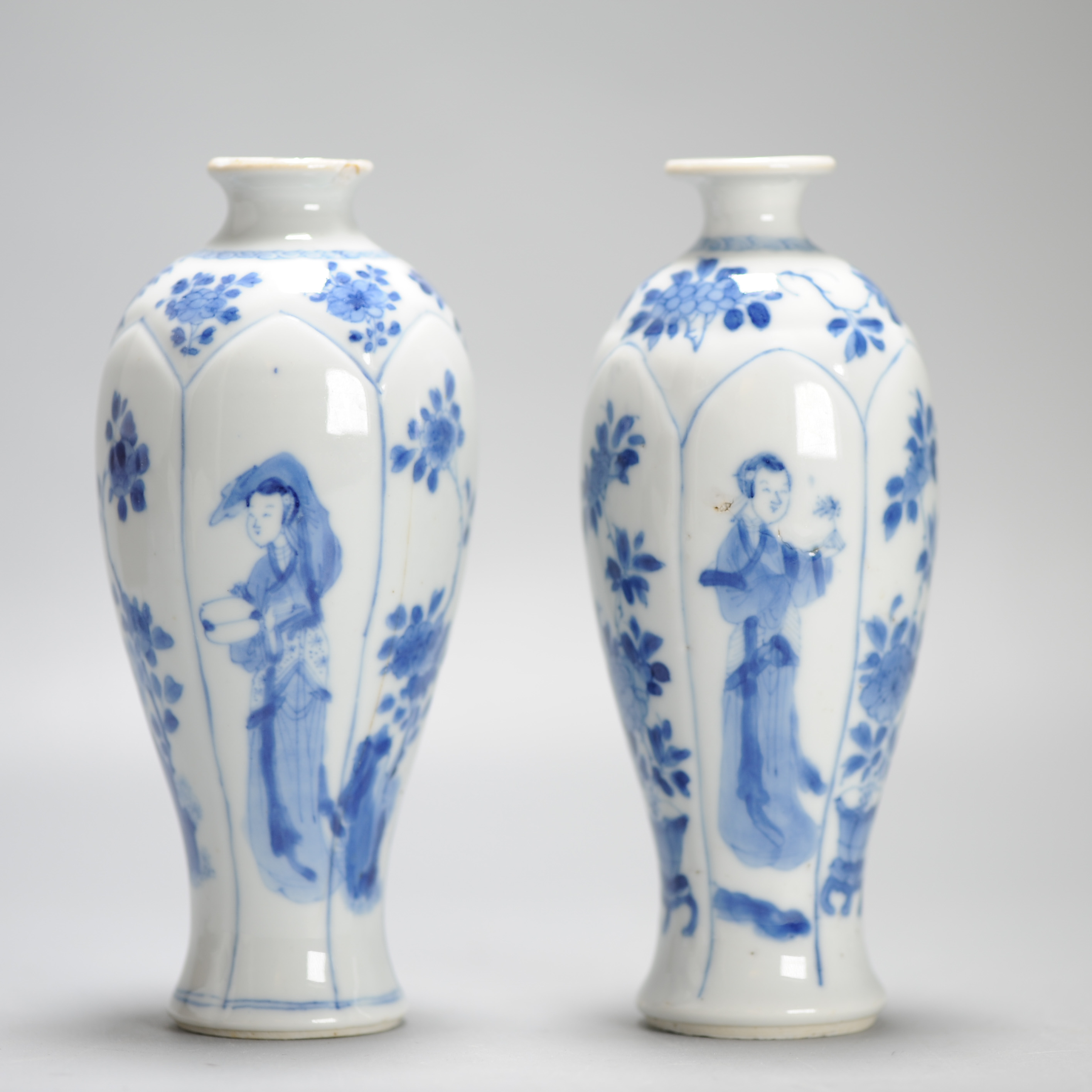 Antique Chinese Porcelain Vases With Figural Scene Kangxi Period YU Mark - Image 6