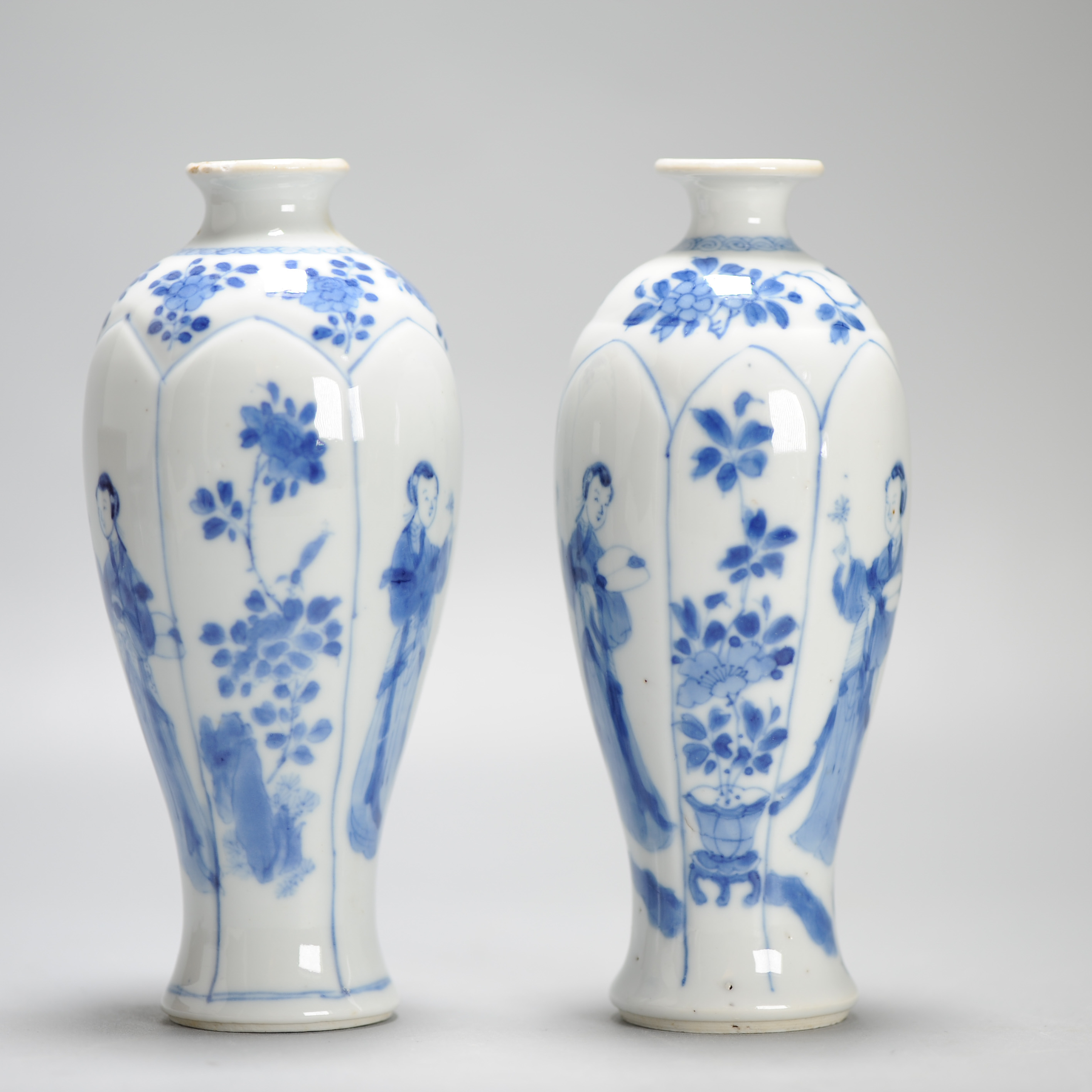 Antique Chinese Porcelain Vases With Figural Scene Kangxi Period YU Mark - Image 12