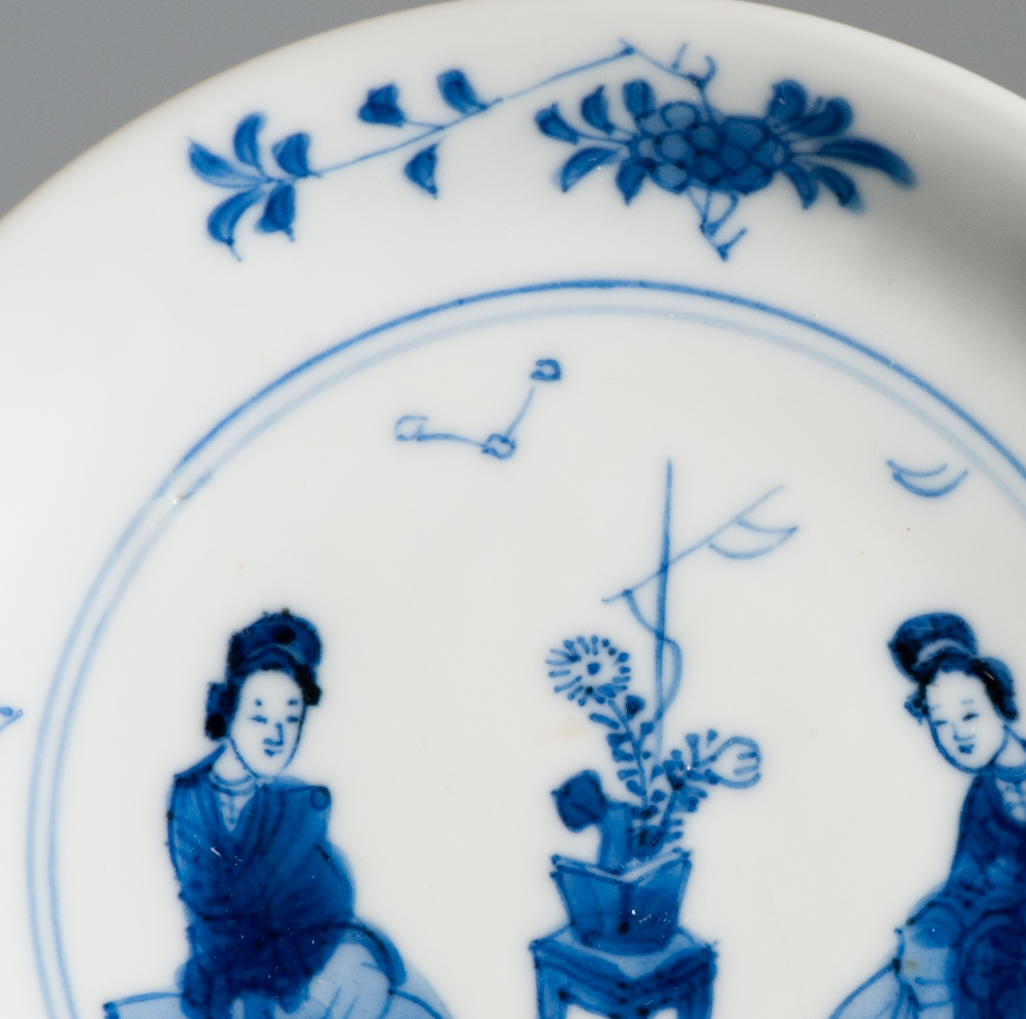 Antique Kangxi Period Chinese porcelain Tea Set Elegant Ladies Lizas Marked - Image 10