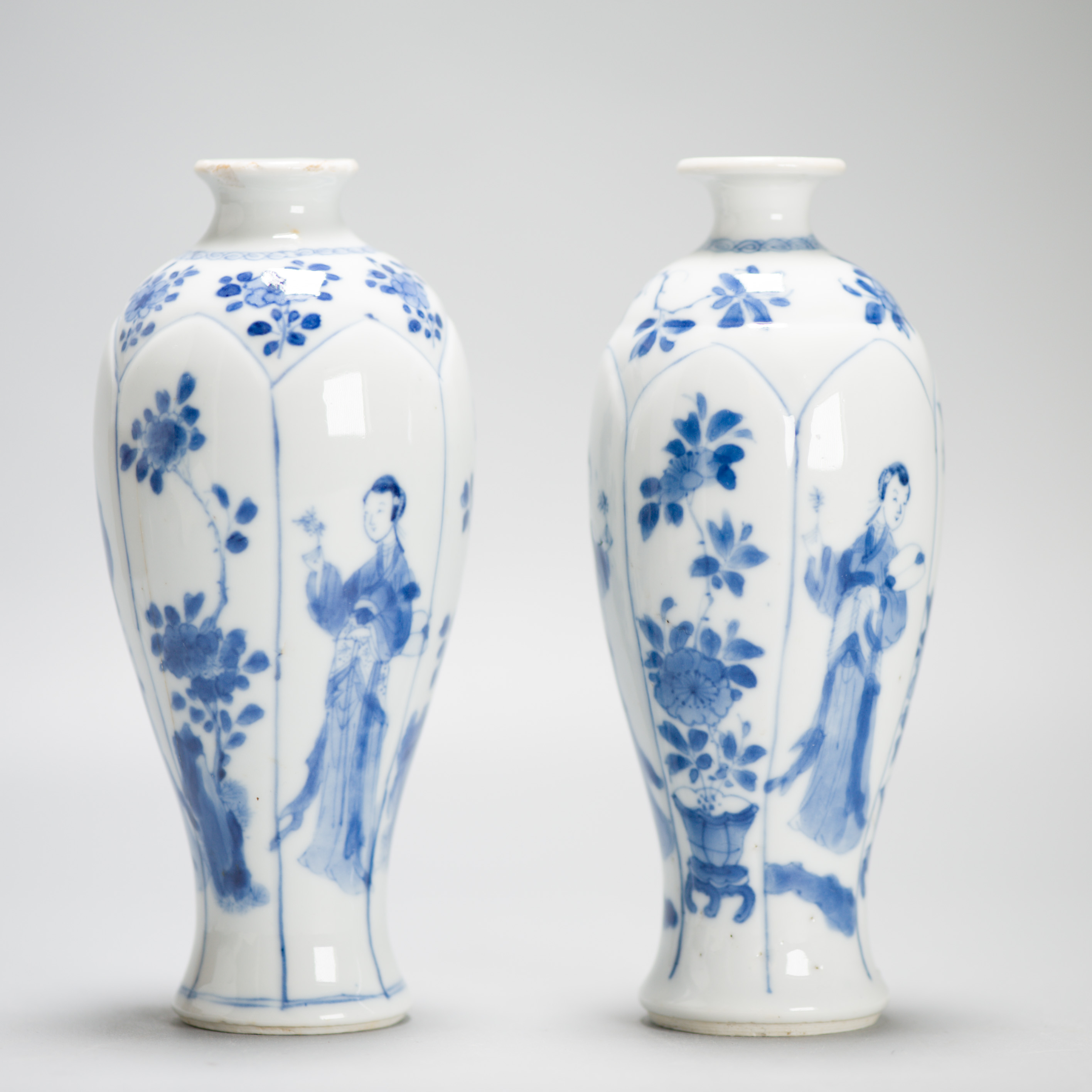 Antique Chinese Porcelain Vases With Figural Scene Kangxi Period YU Mark - Image 3