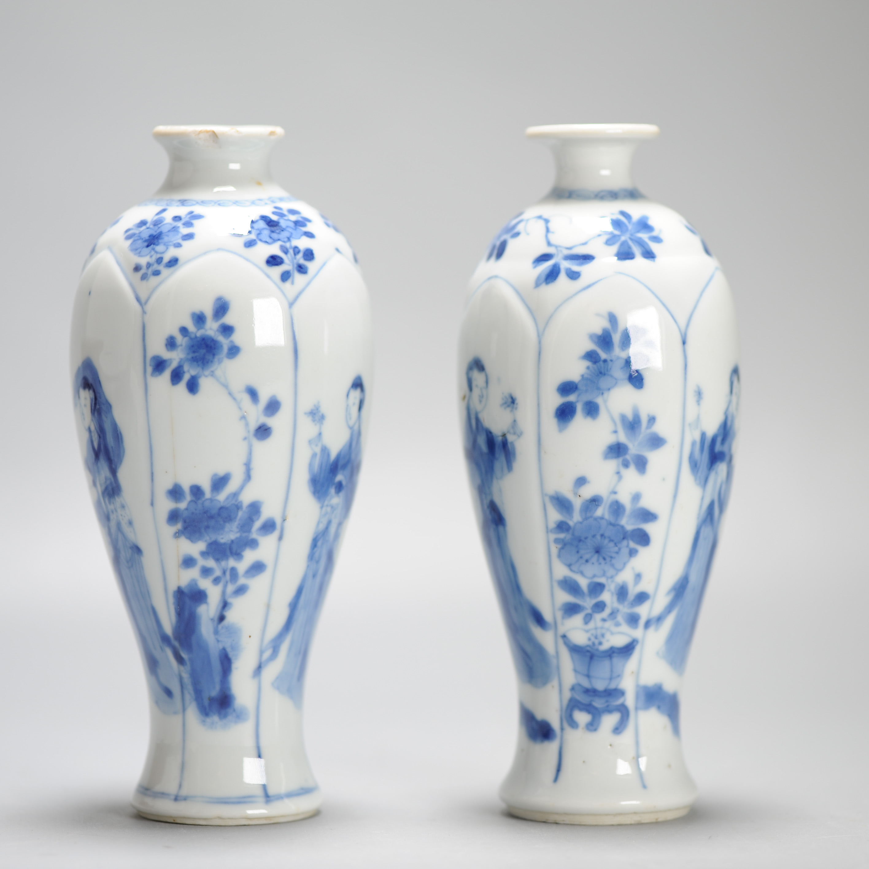 Antique Chinese Porcelain Vases With Figural Scene Kangxi Period YU Mark - Image 4