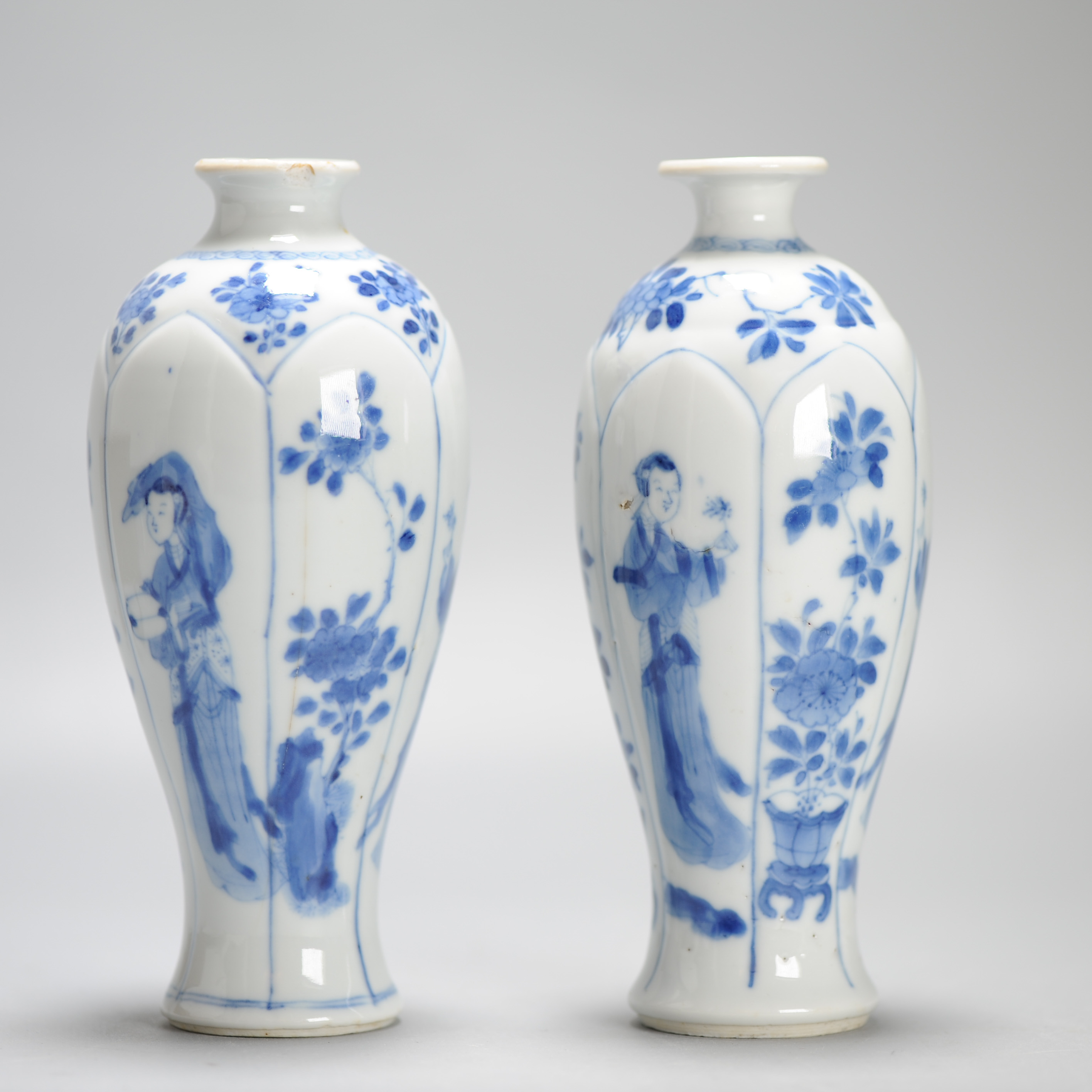 Antique Chinese Porcelain Vases With Figural Scene Kangxi Period YU Mark - Image 5