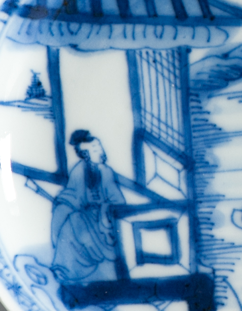 Antique Kangxi Period Chinese porcelain Small Dish Figural Pagode Boat - Image 3