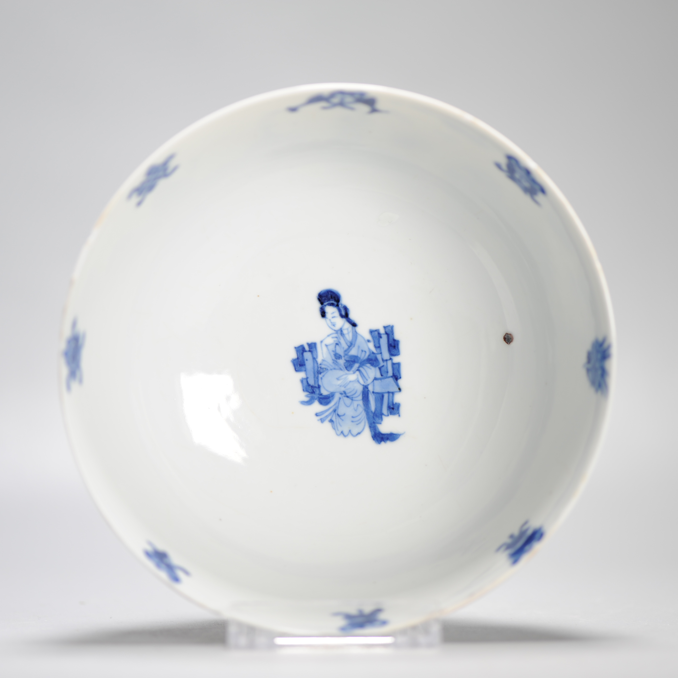Kangxi period Chinese porcelain Bowl Figures Flowers Objects Chenghua Mark - Image 5