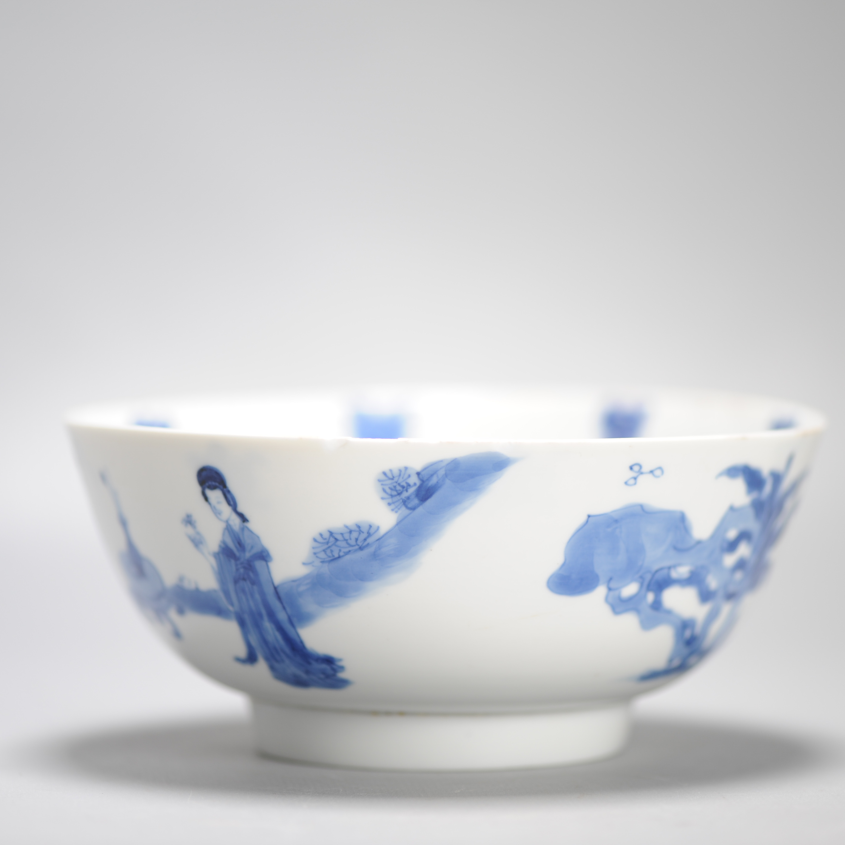 Kangxi period Chinese porcelain Bowl Figures Flowers Objects Chenghua Mark - Image 9