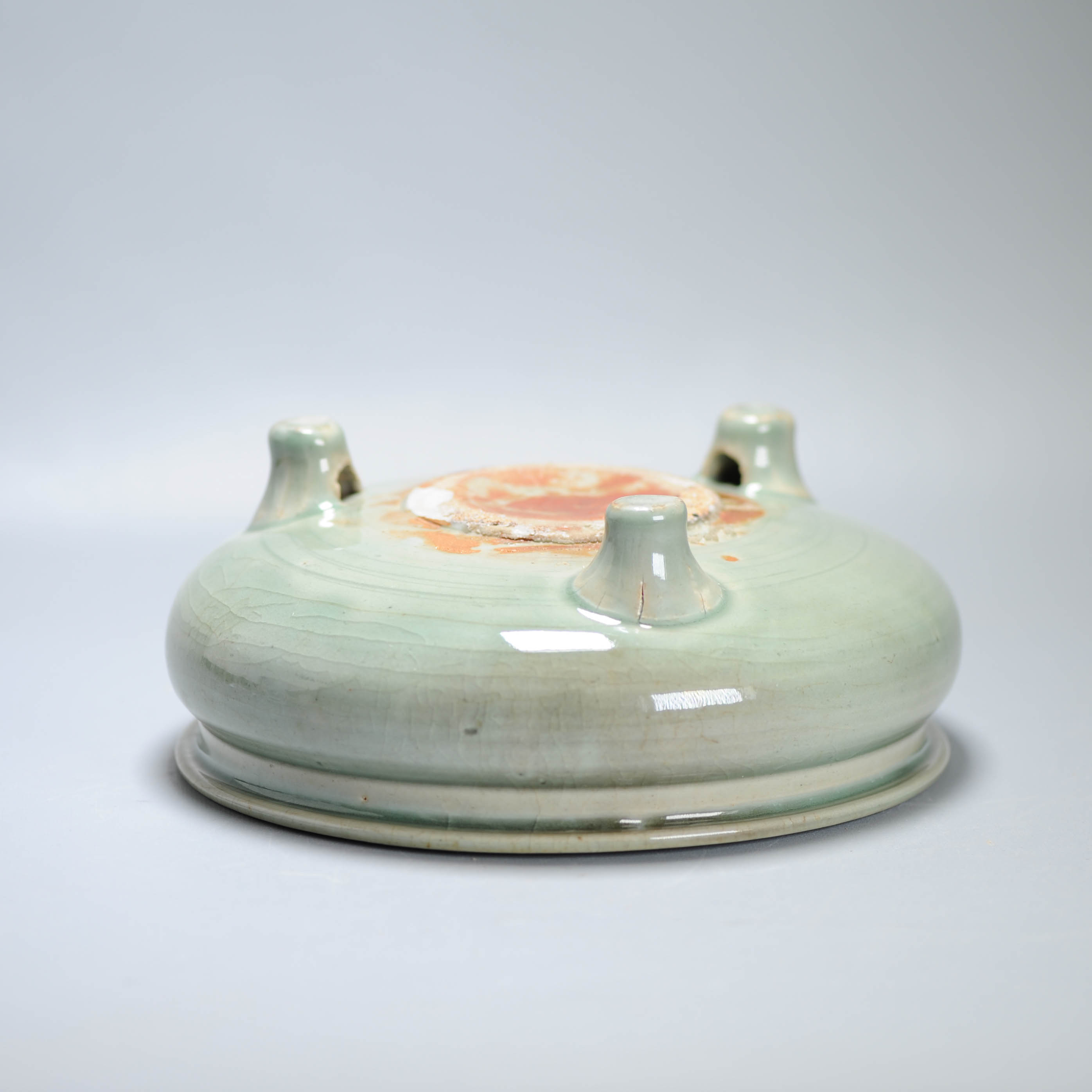 24.5CM Antique Chinese Ca 1600 Ming period Longquan Celadon Tripod Censer - Image 13
