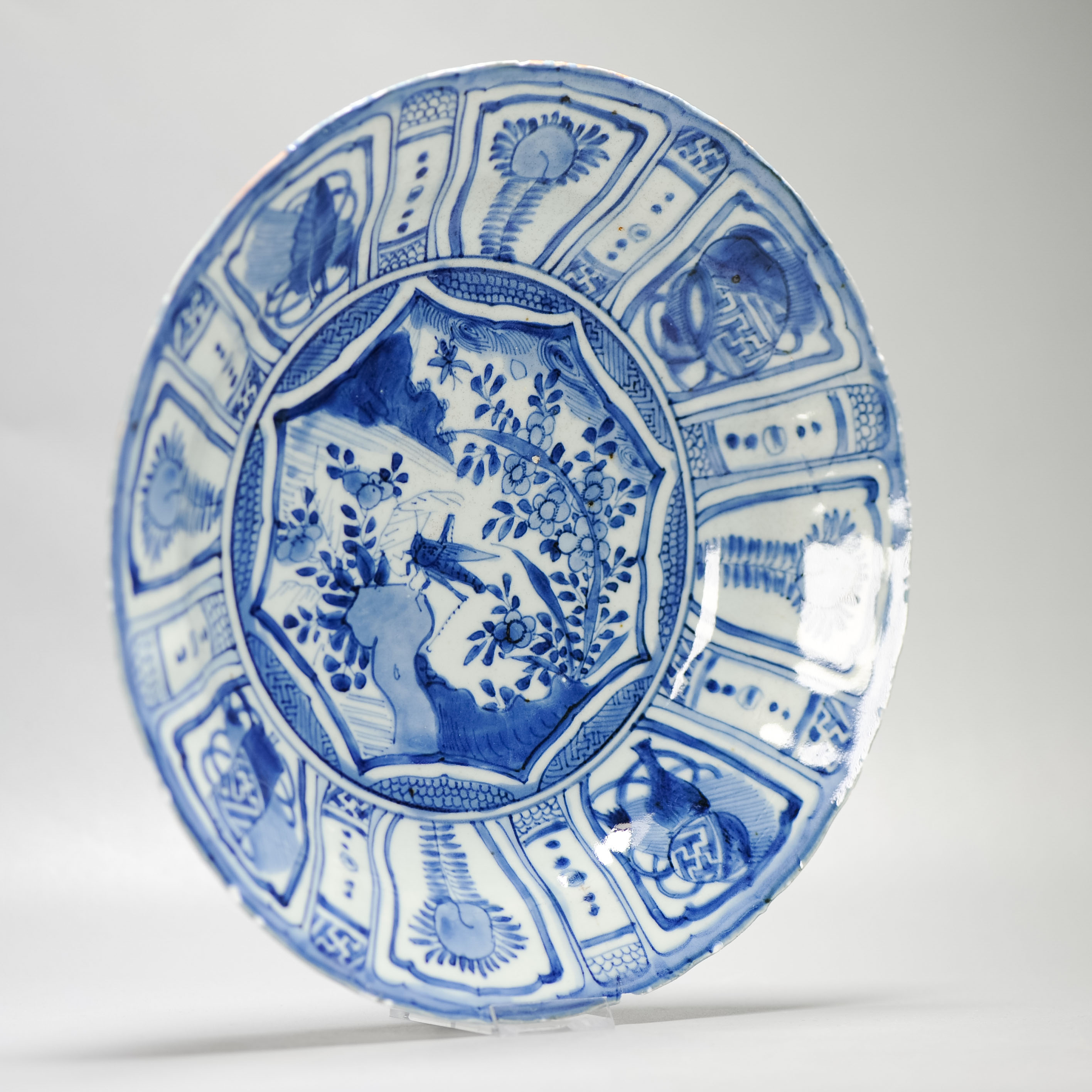 29CM Wanli Antique Ming Period Chinese Porcelain Kraak Plate Grasshopper China - Image 2