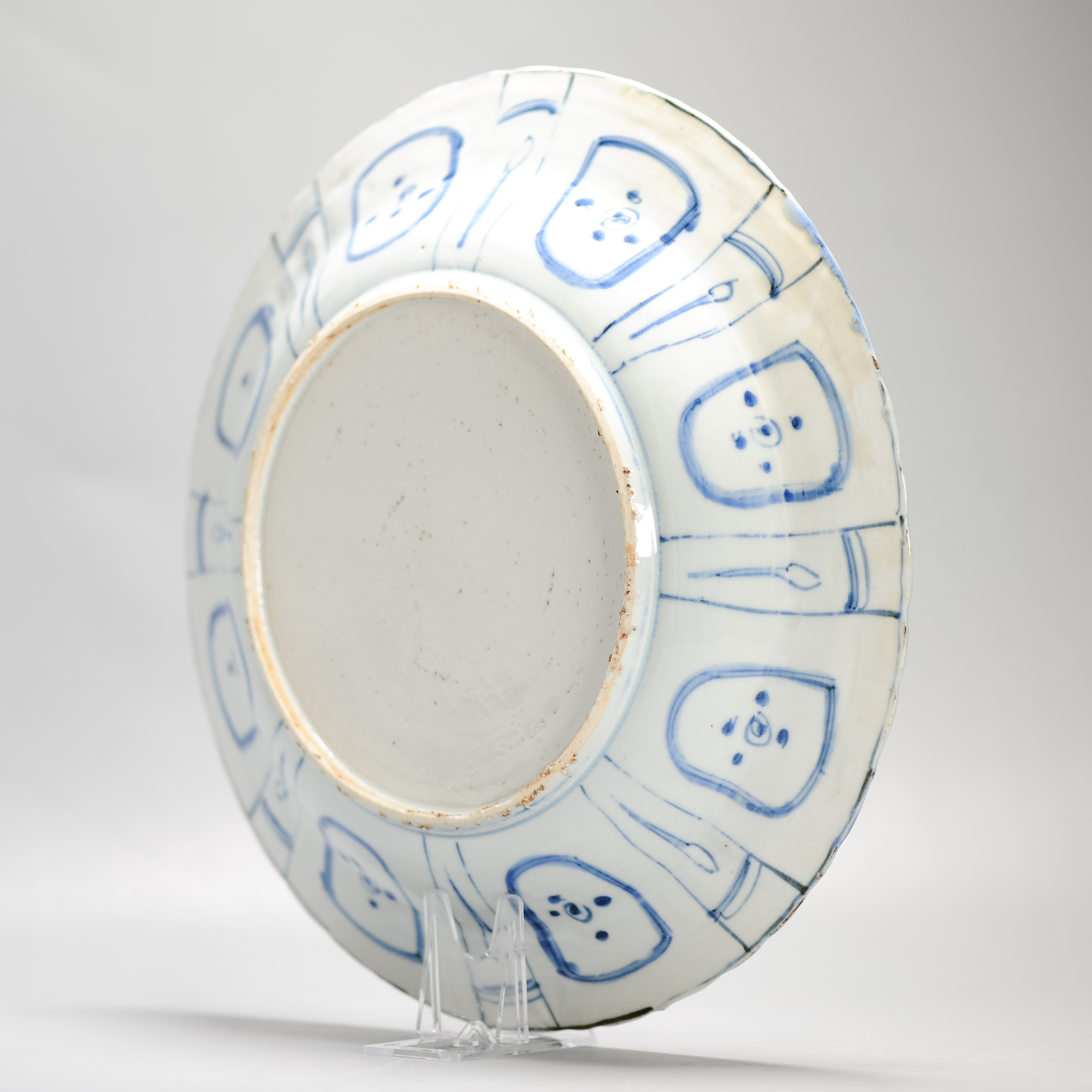 31.2 CM Wanli Antique Ming Chinese Porcelain Kraak FLOWER BASKET Plate - Image 8