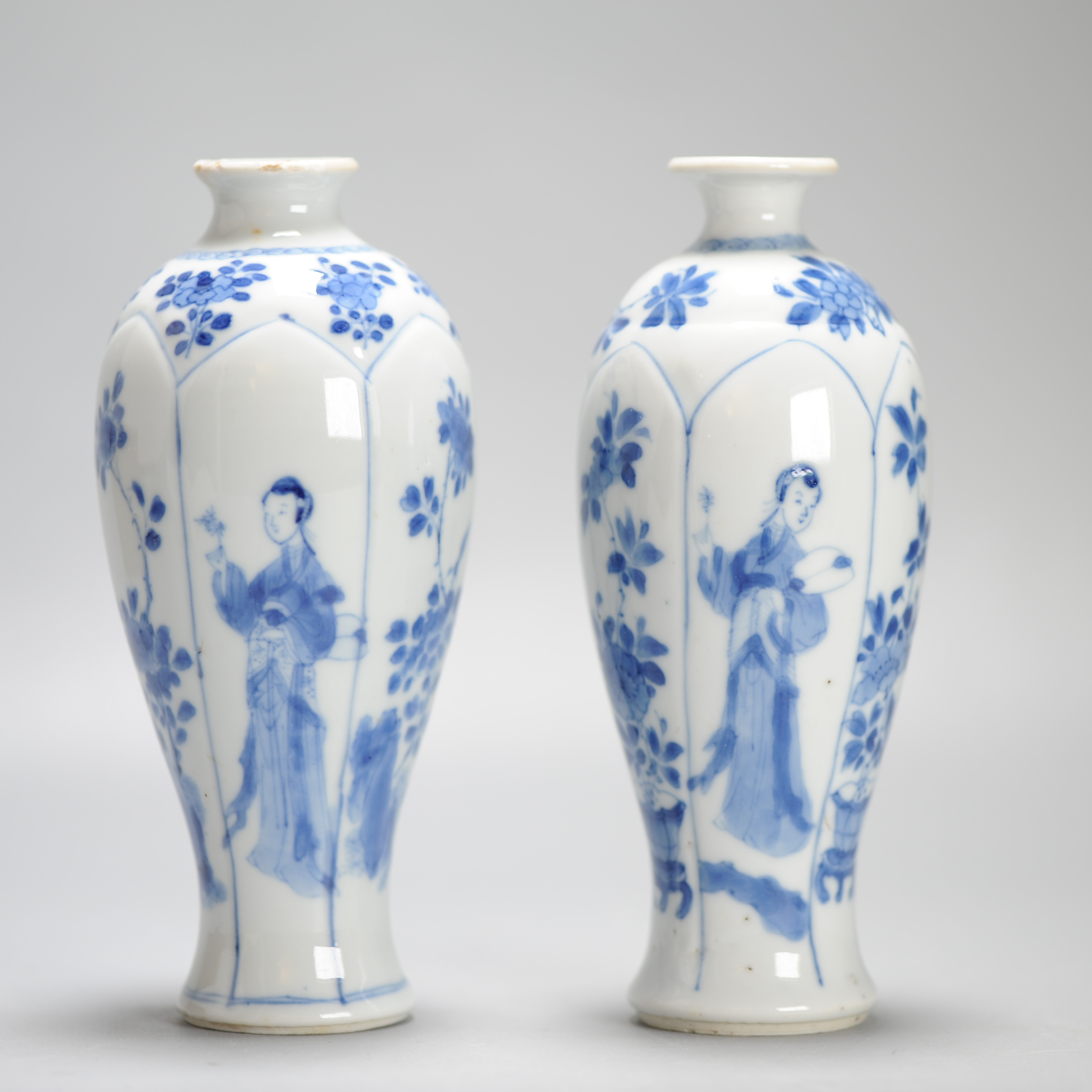 Antique Chinese Porcelain Vases With Figural Scene Kangxi Period YU Mark - Image 2