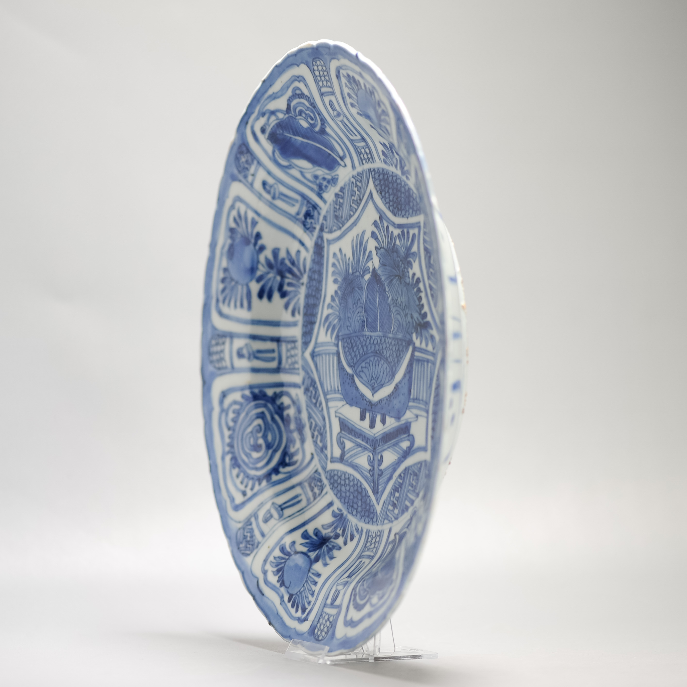 31.2 CM Wanli Antique Ming Chinese Porcelain Kraak FLOWER BASKET Plate - Image 13