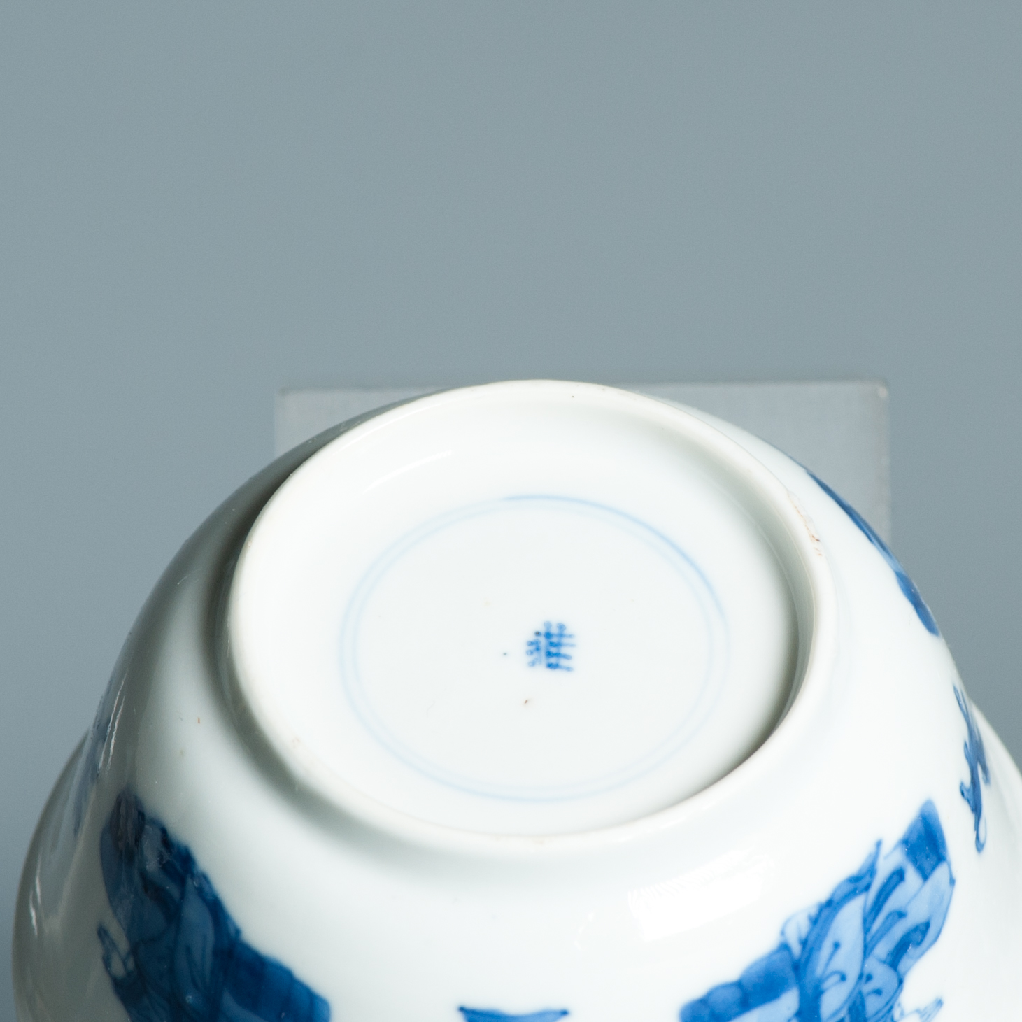 Antique Kangxi Period Eggshell Chinese porcelain Tea Bowl Lady with Dog - Image 11