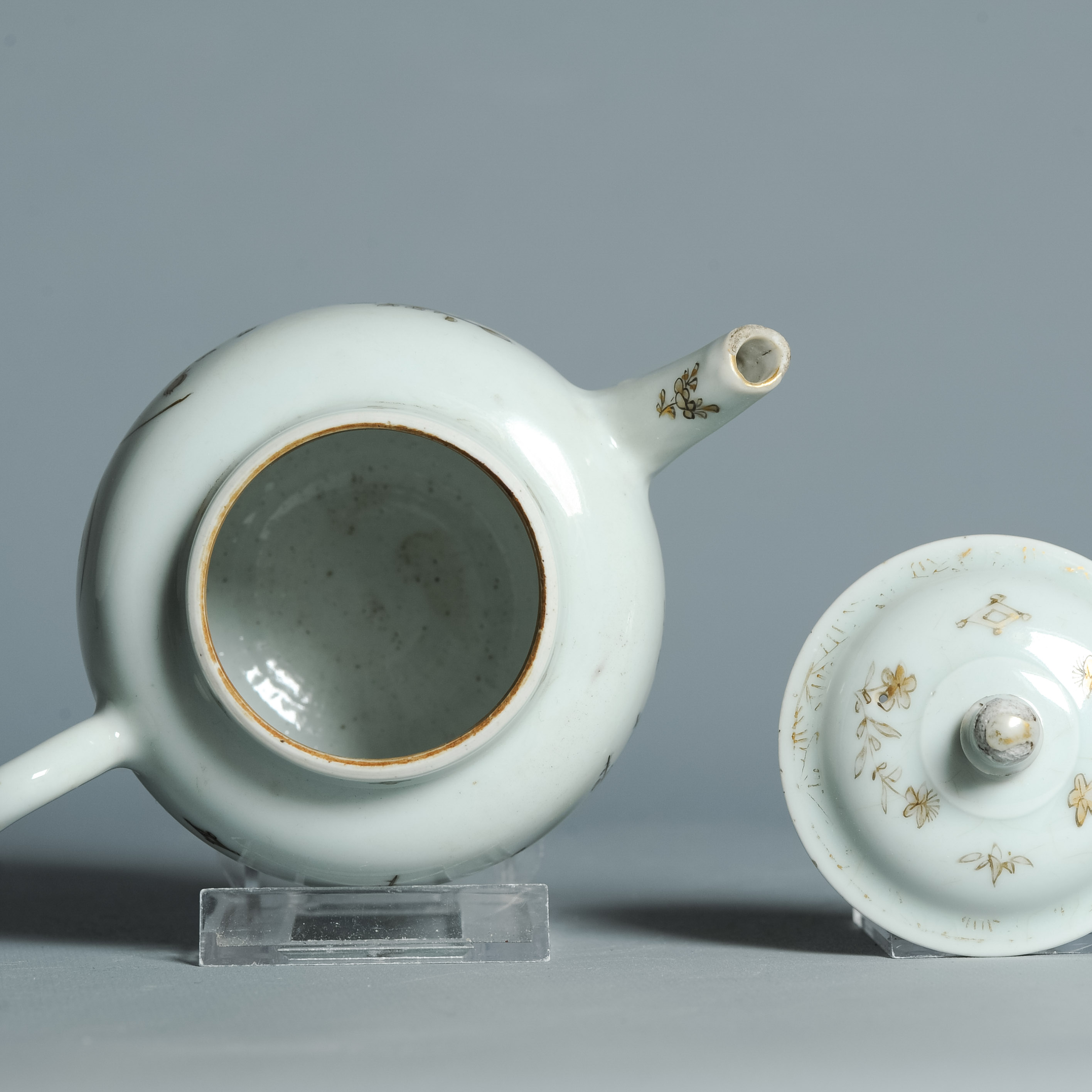 Antique 1740-1760 Chinese Porcelain Teapot China Gold Decoration Qianlong Period - Image 16