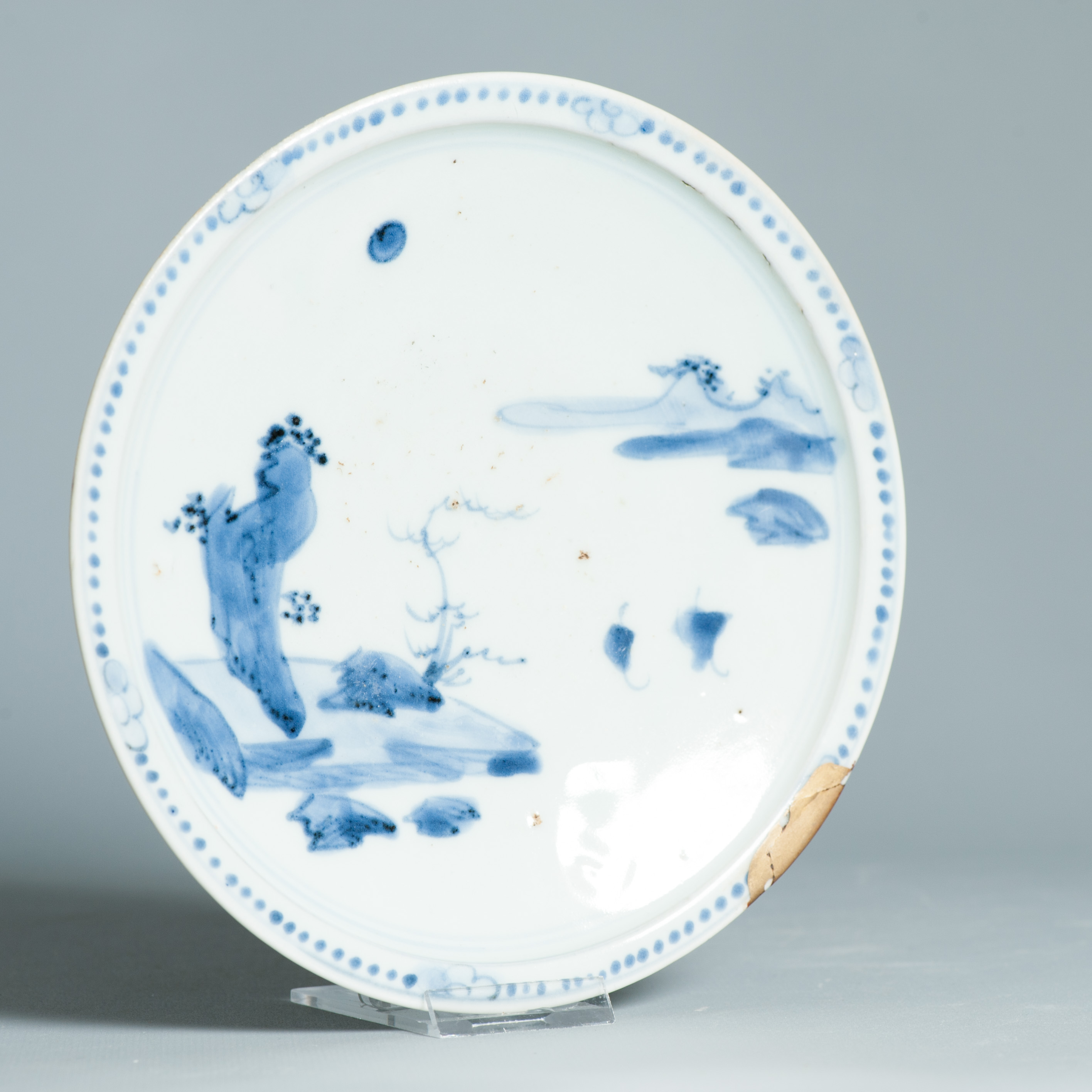 Antique Edo Very Old Japanese Shoki Imari Plate ca 1630-1650 Arita Japan Porcelain - Image 2
