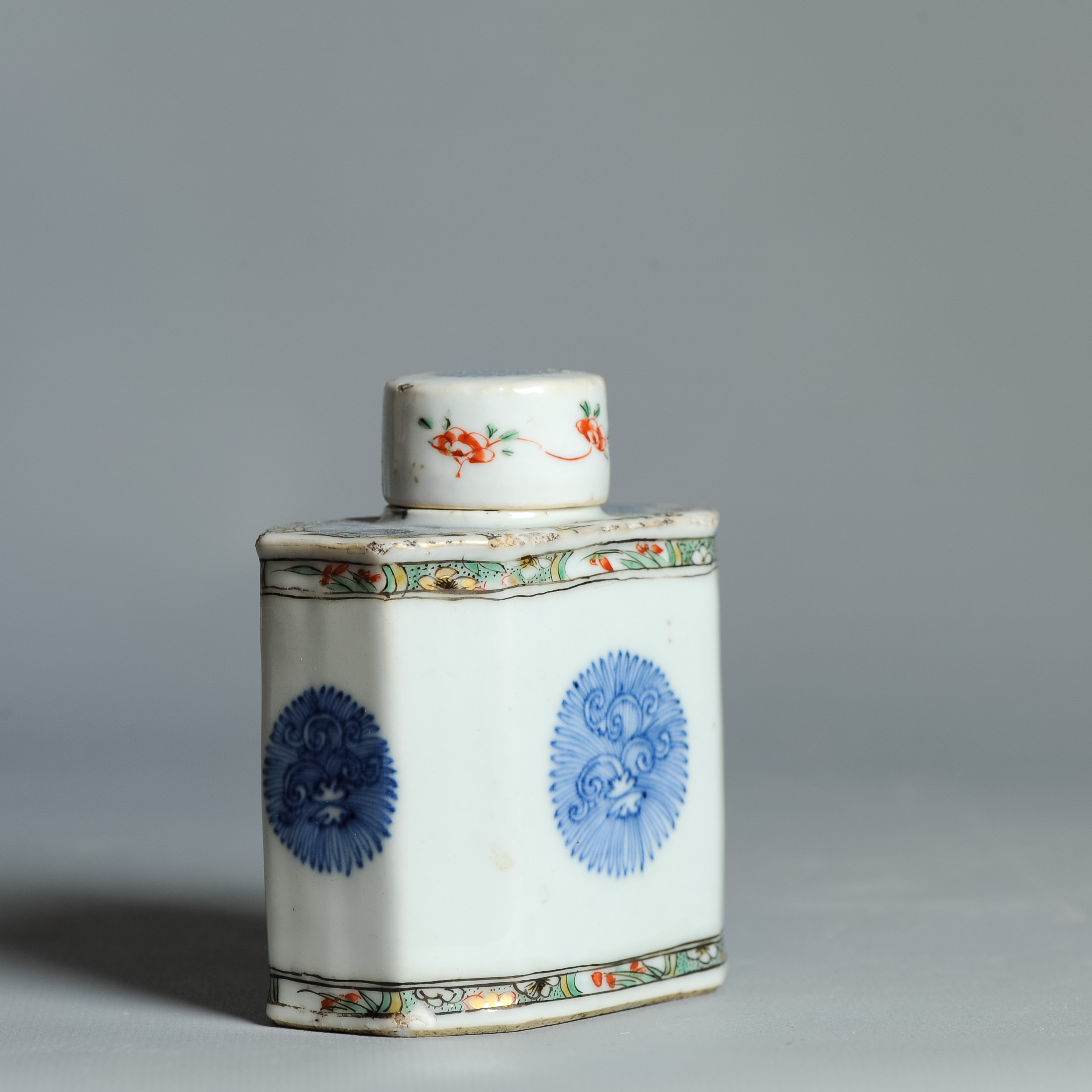 Top Level Antique Kangxi Period Famille Verte Tea Caddy Chinese China Porcelain - Image 3