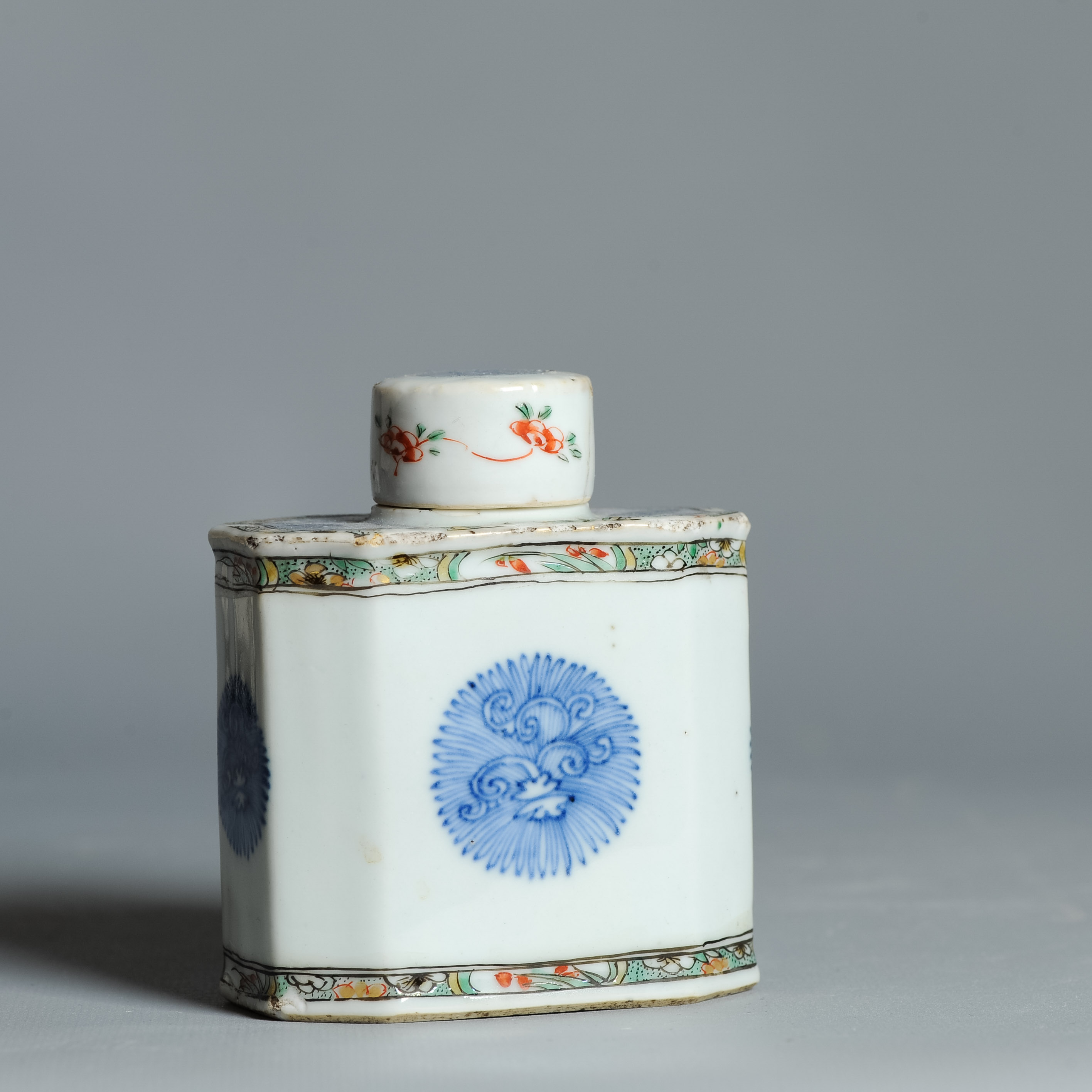 Top Level Antique Kangxi Period Famille Verte Tea Caddy Chinese China Porcelain - Image 2