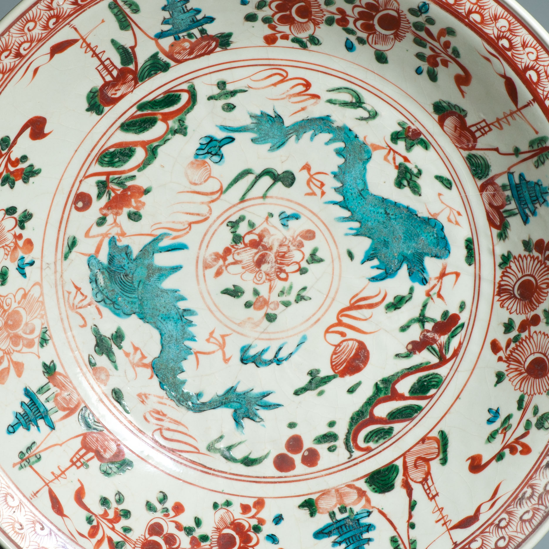 Antique Chinese 16/17C Chinese Porcelain Dish Swatow Phoenix Chinese Lion - Image 14
