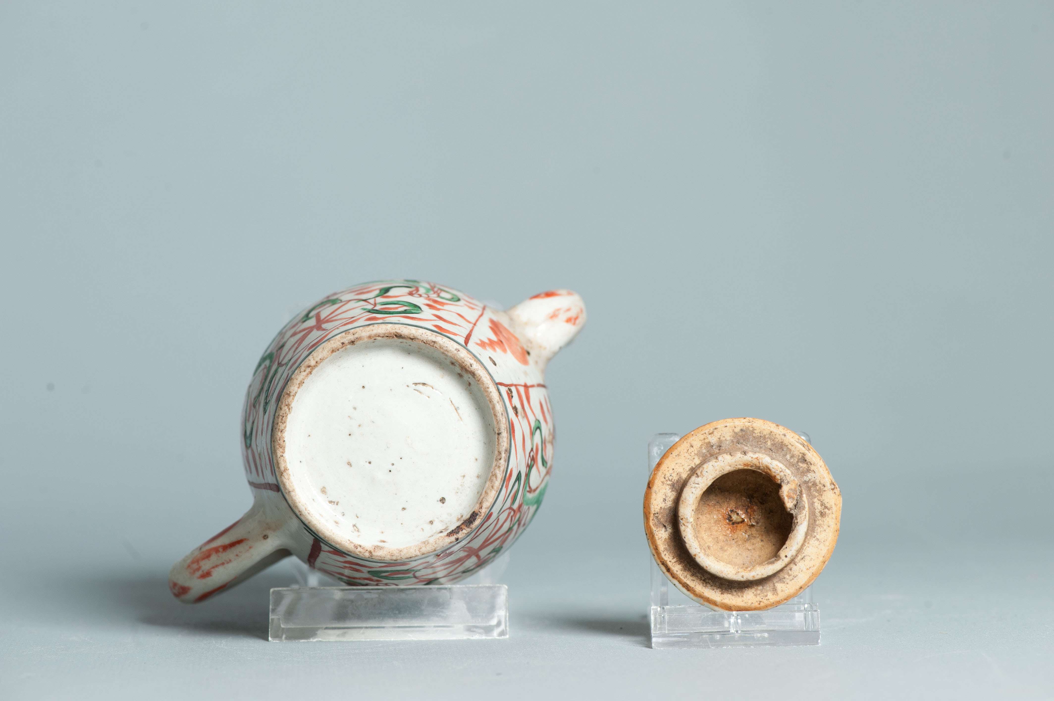 Antique 17C Chinese Porcelain Famille Verte teapot Mythical Animal Ca 1640-60 - Image 4