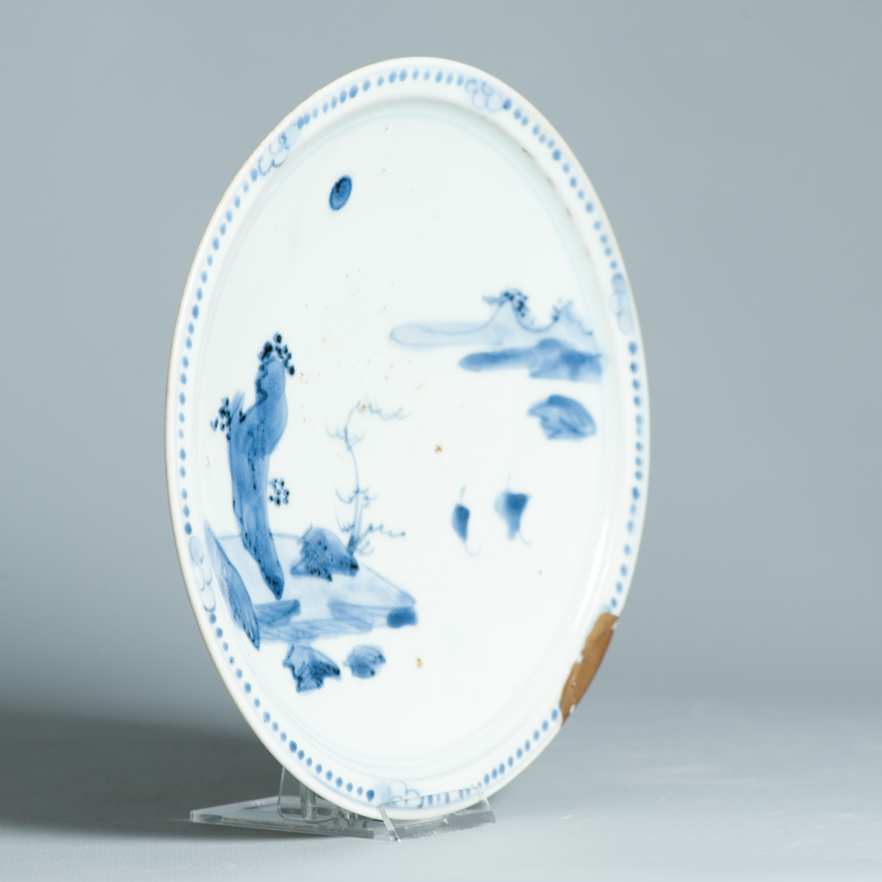 Antique Edo Very Old Japanese Shoki Imari Plate ca 1630-1650 Arita Japan Porcelain - Image 3