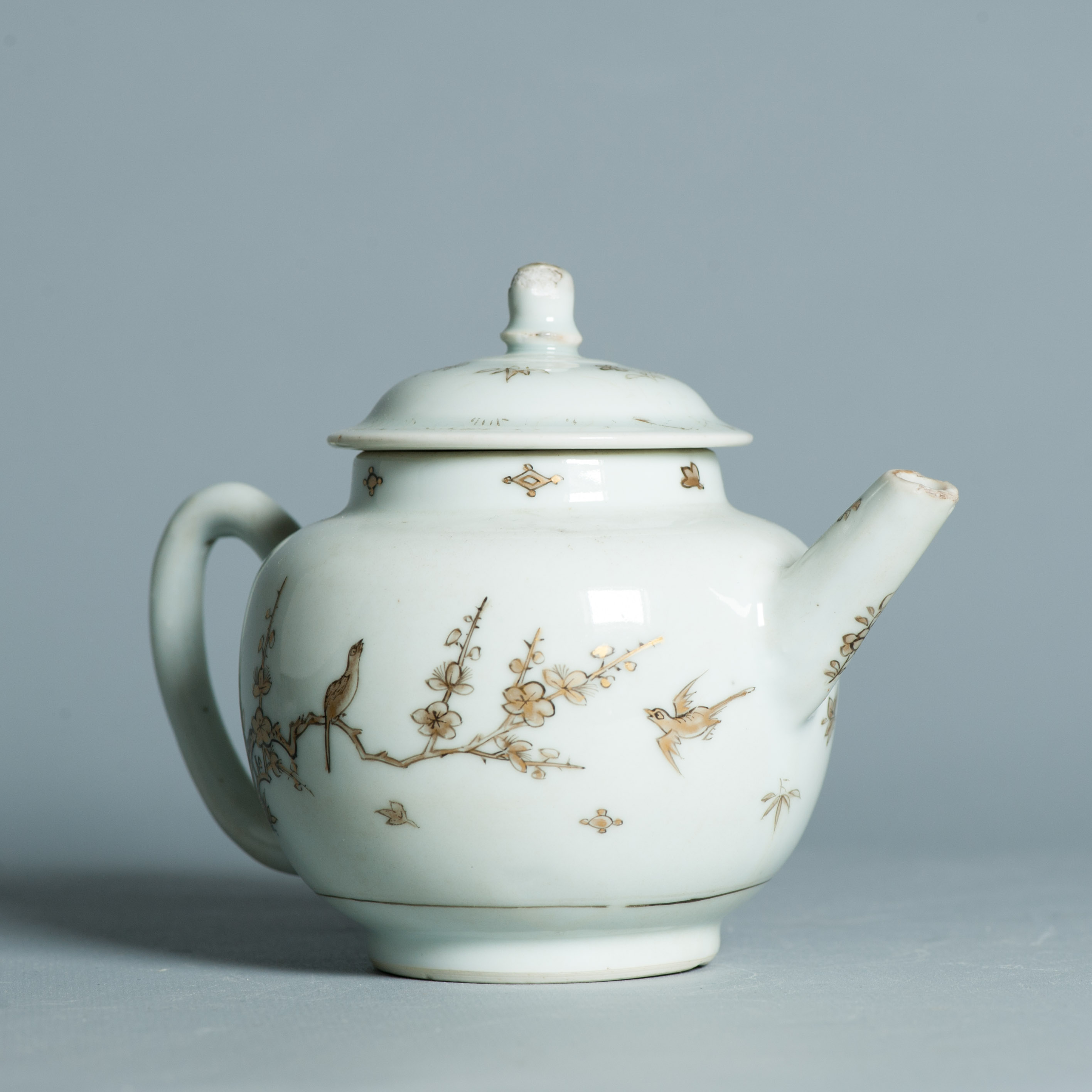 Antique 1740-1760 Chinese Porcelain Teapot China Gold Decoration Qianlong Period - Image 12