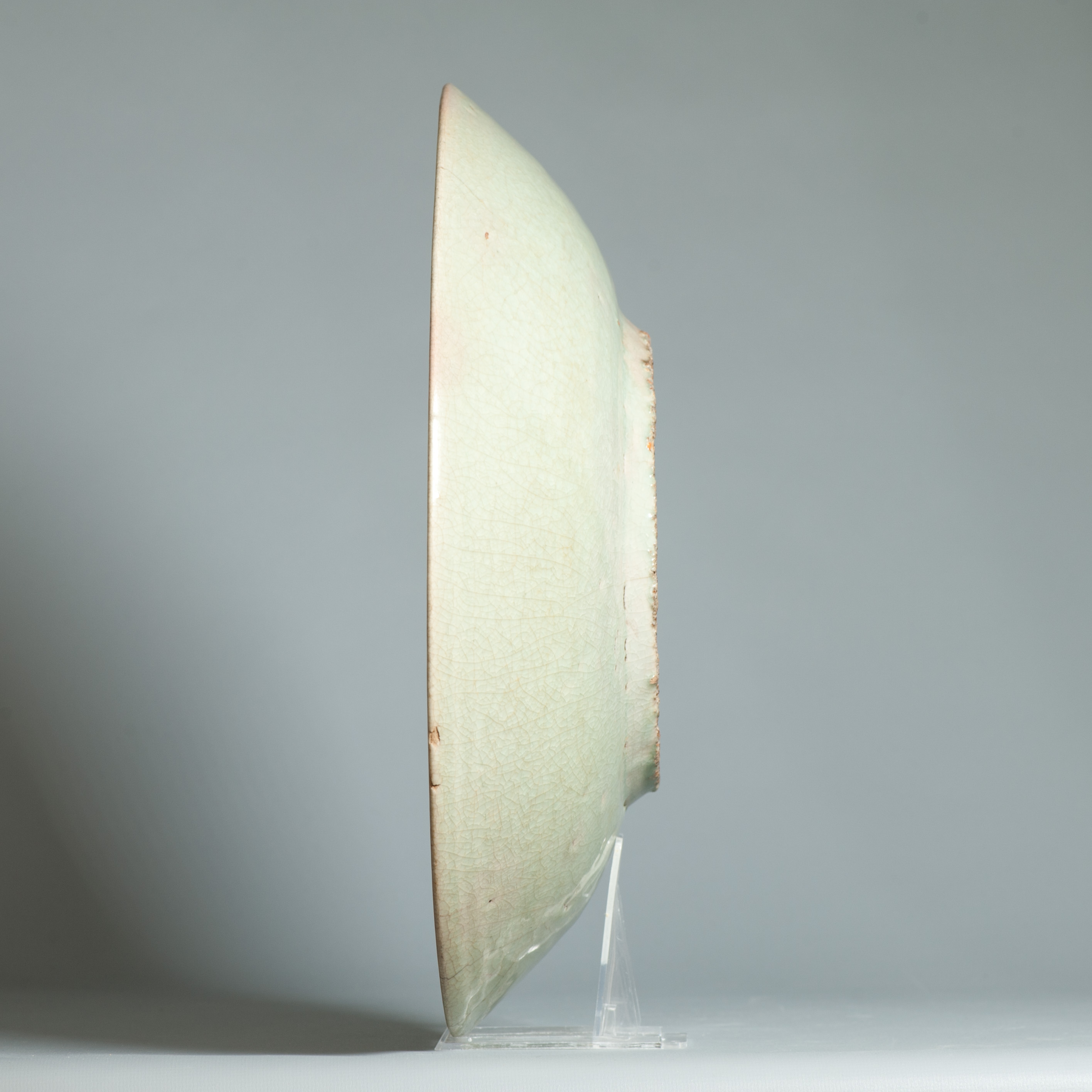 38CM Antique Chinese 16/17C Chinese Porcelain Dish Swatow Monochrome Celadon - Image 12