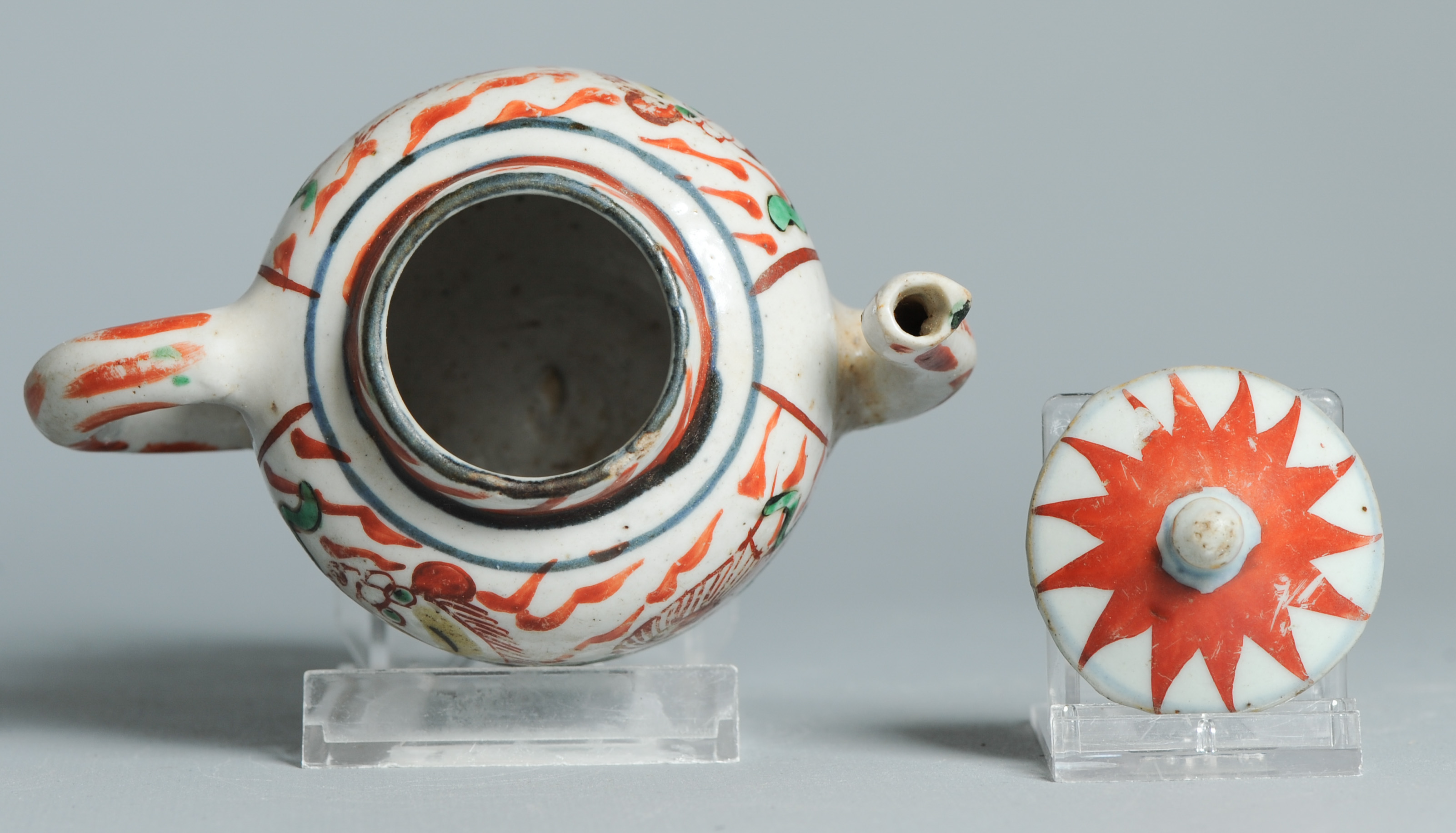 Antique 17C Chinese Porcelain Famille Verte teapot Mythical Animal Ca 1640-60 - Image 5