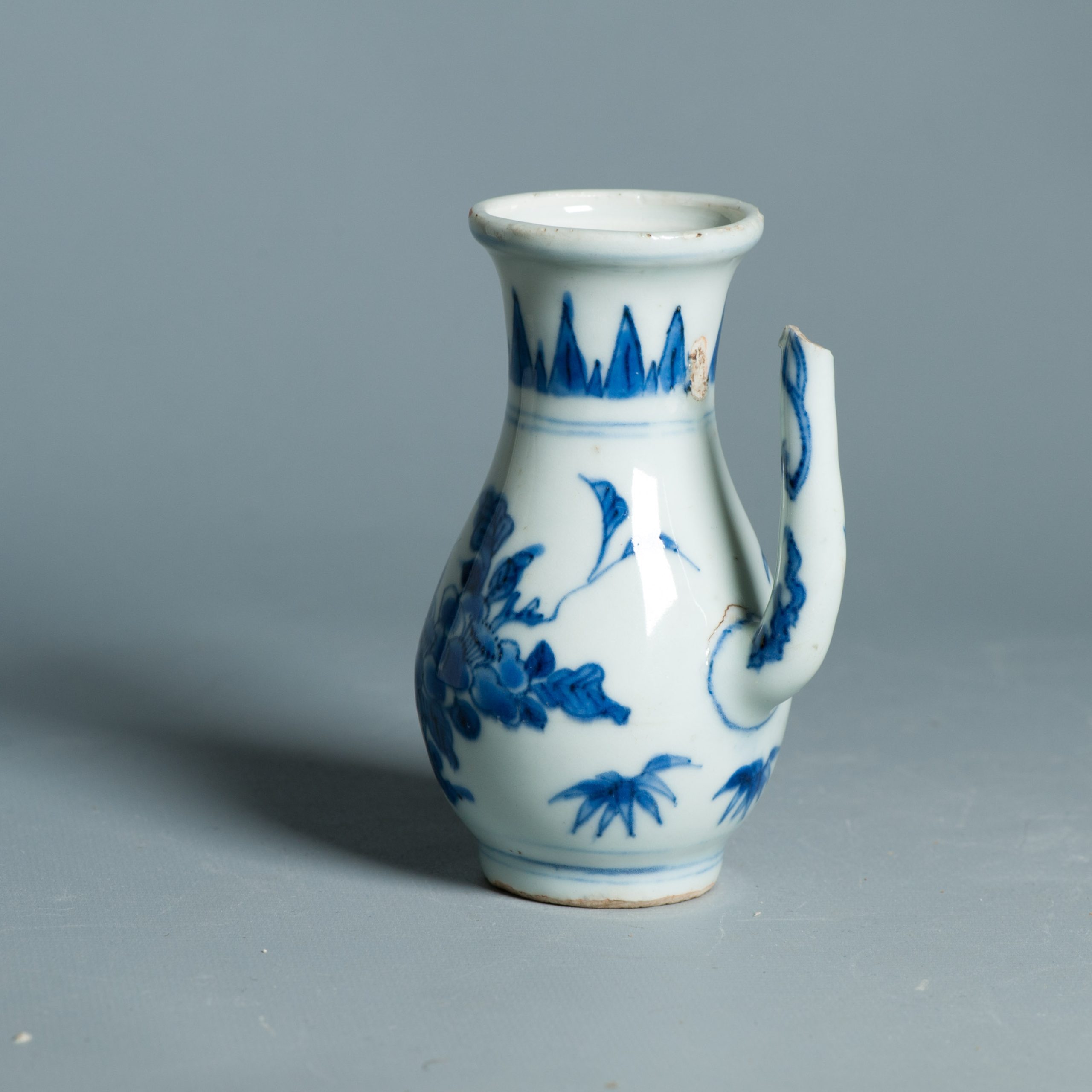 12CM Wanli 1573-1620 Antique Chinese Porcelain Ewer Flowers Blue and White - Image 10