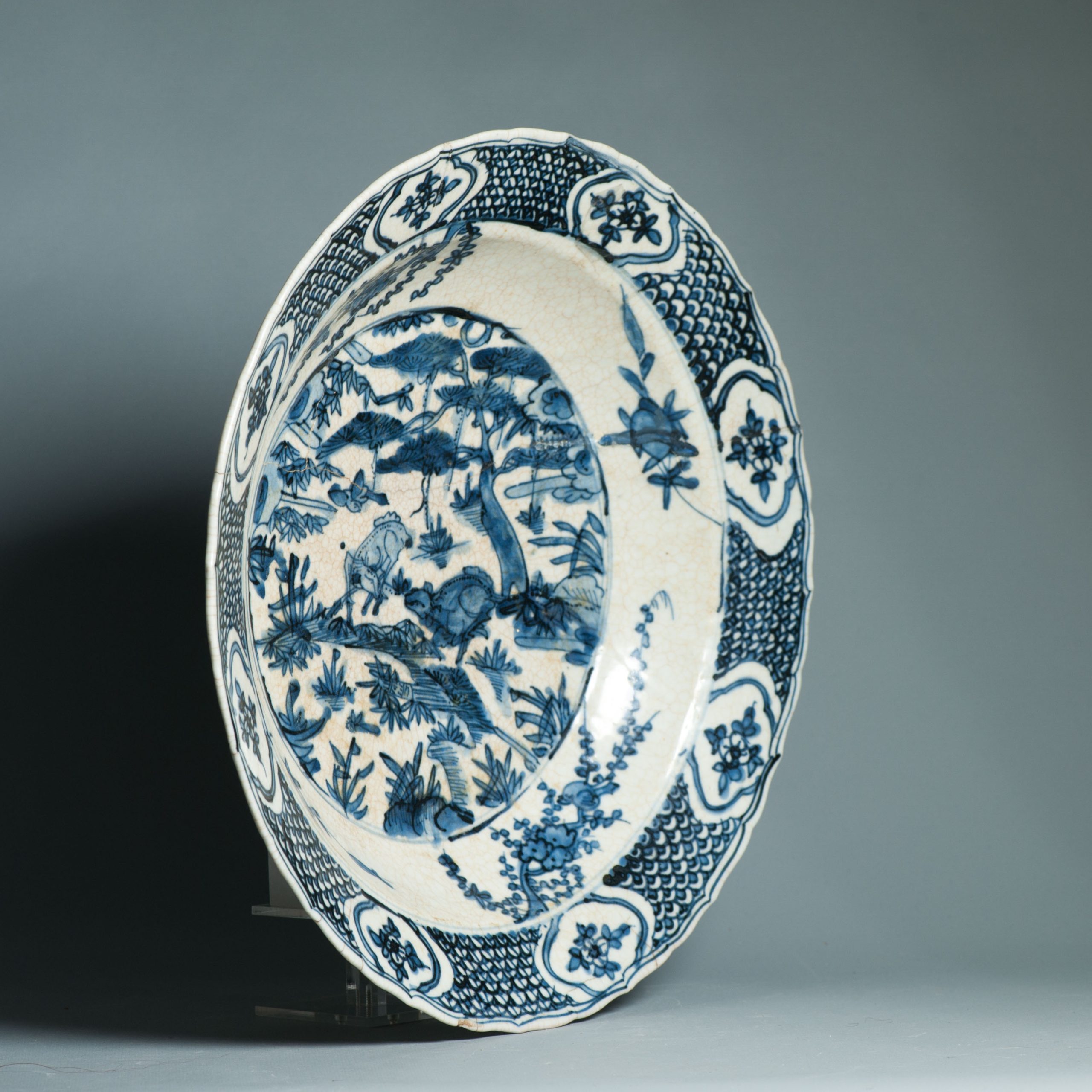 Antique Chinese Porcelain Zhangzhou Swatow 16C Ming Dynasty Plate Blue White - Image 8